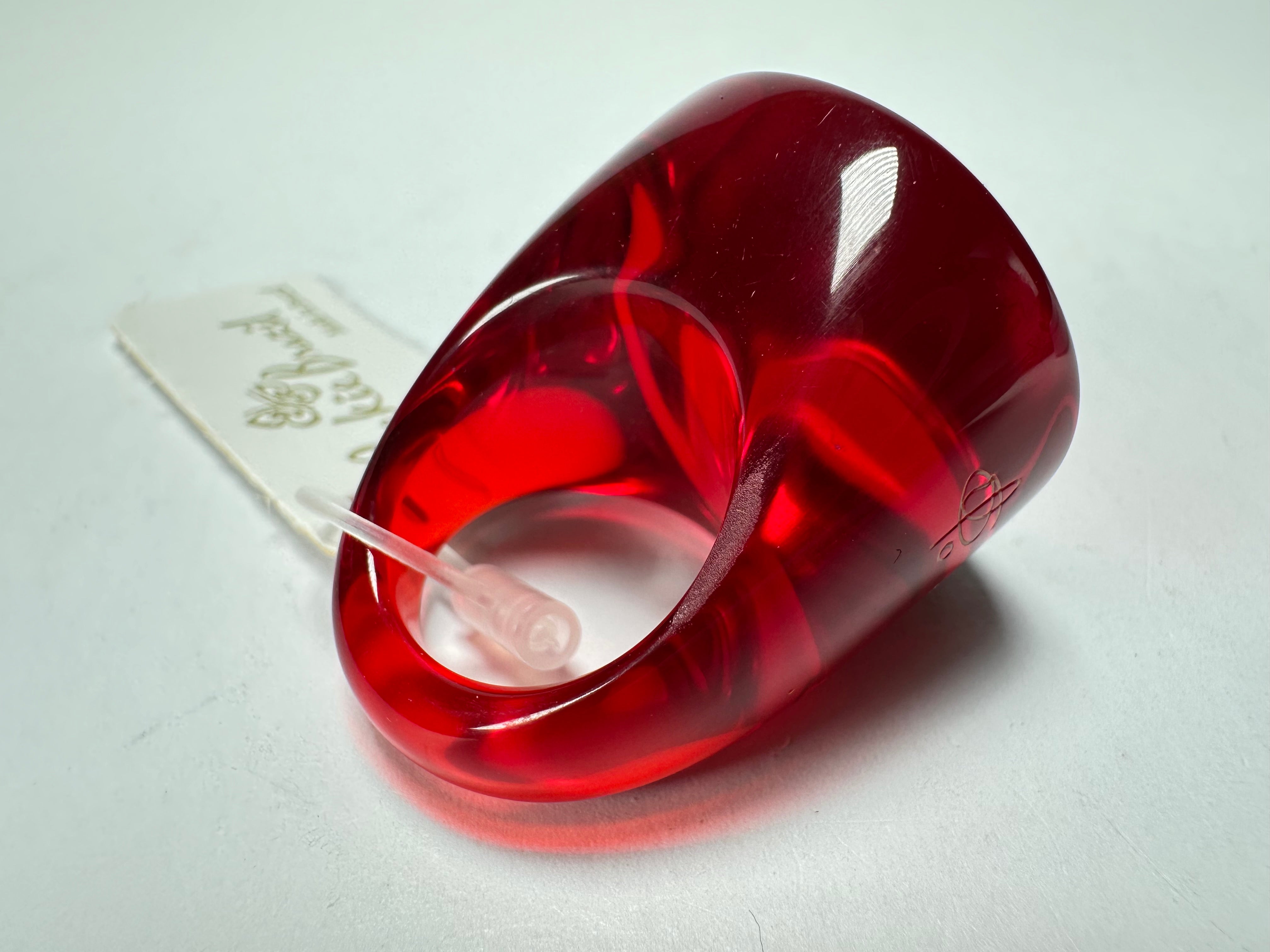 Jackie Brazil "Stomp" Large Round Transparent Red Resin  Ring ( R0360 ) Size UK N / US 7