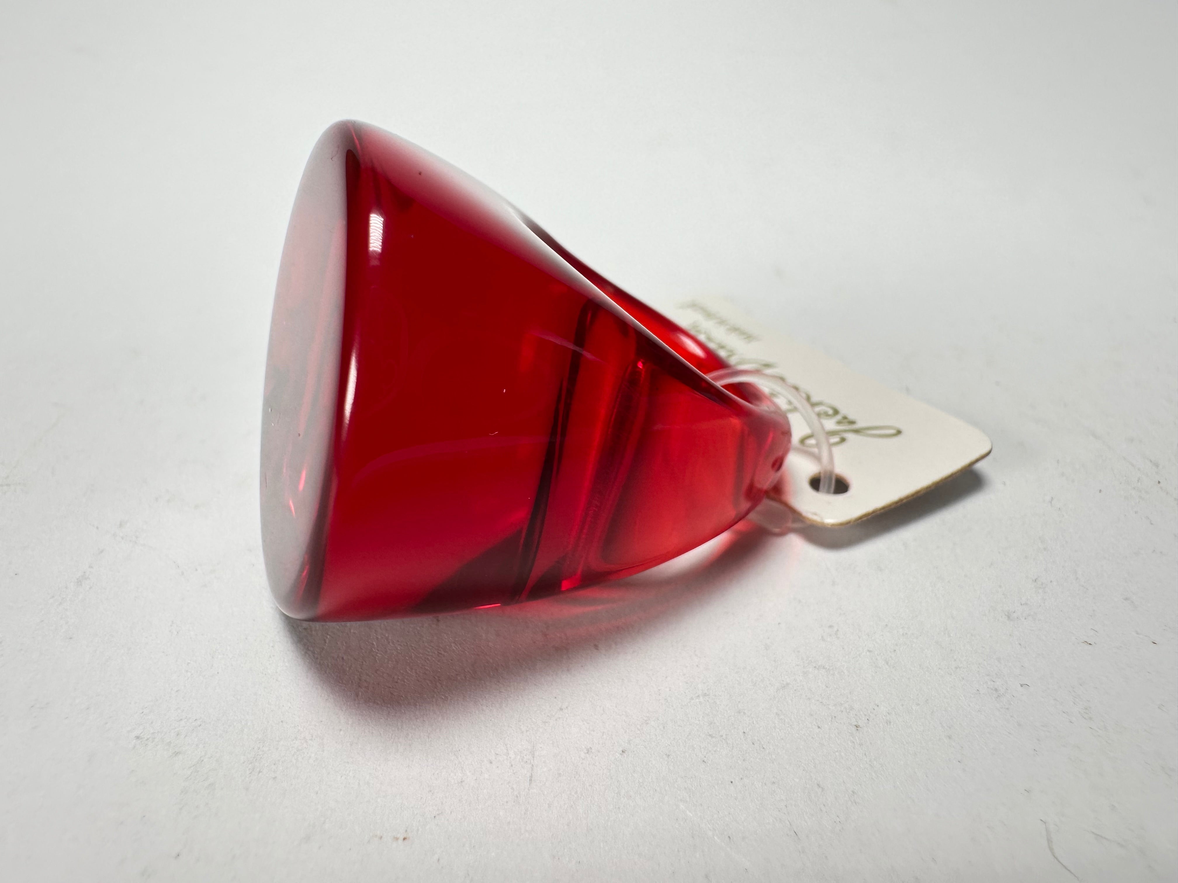 Jackie Brazil "Stomp" Large Round Transparent Red Resin  Ring ( R0360 ) Size UK N / US 7