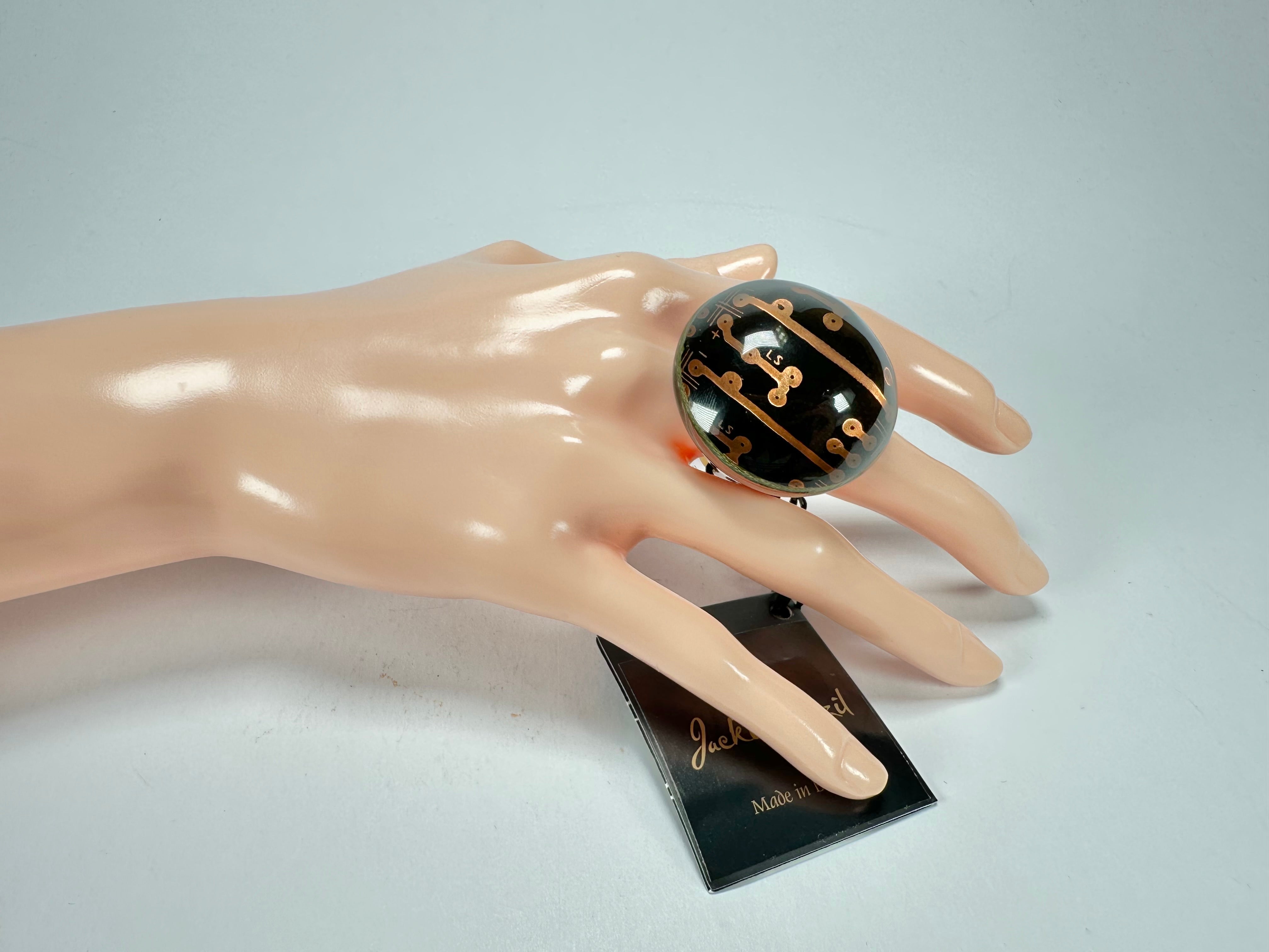 Jackie Brazil "Queen" Digital Oval Round Ring ( R3212 ) Size UK-Q / US-8
