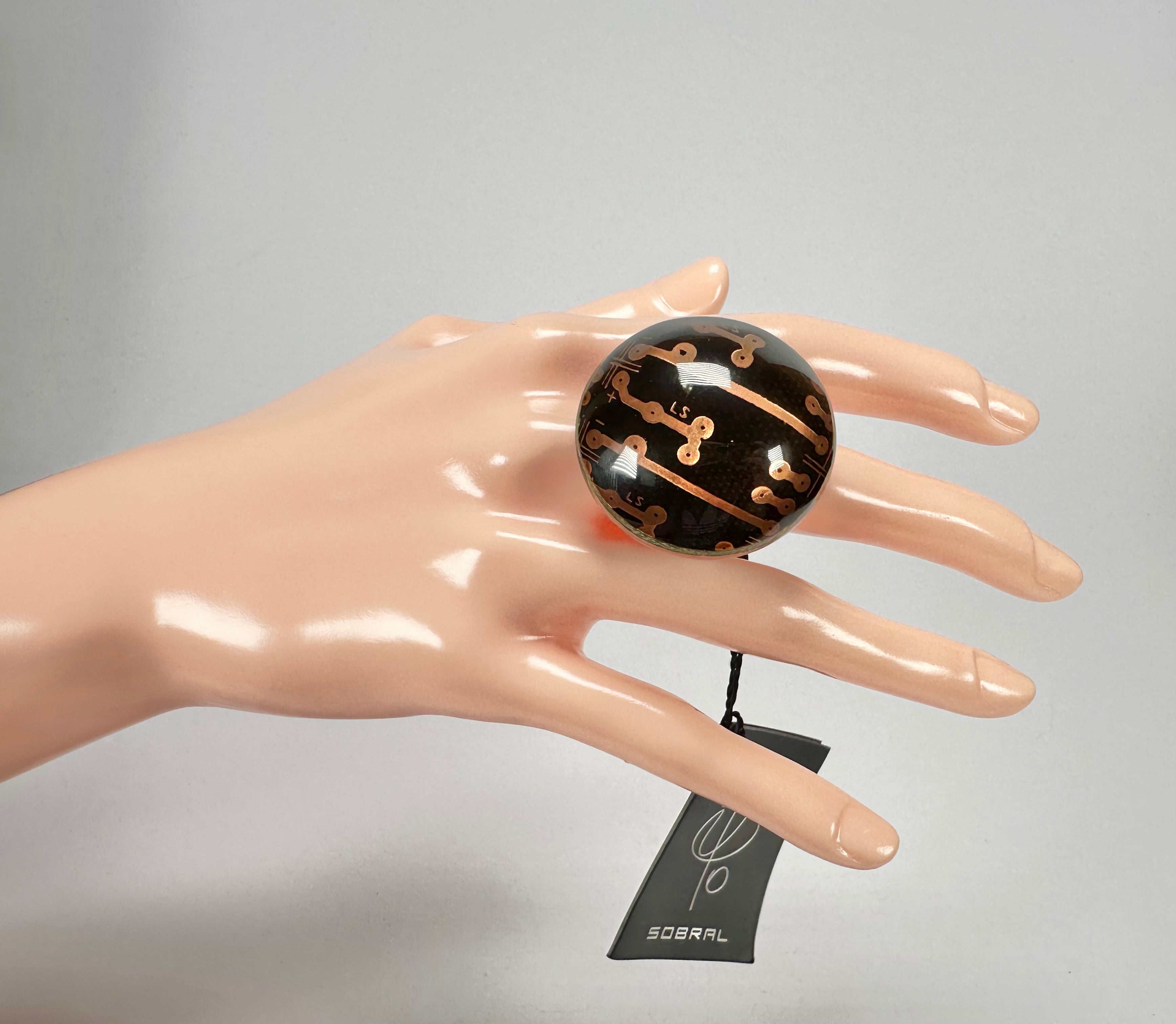 Jackie Brazil "Queen" Digital Oval Round Ring ( R3212 ) Size UK-Q / US-8