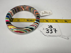 Jackie Brazil "Thin Cat Eye" Liquorice Allsorts with Cat Eye Spring Colour 1.3cm Resin Bangle ( B1151 )