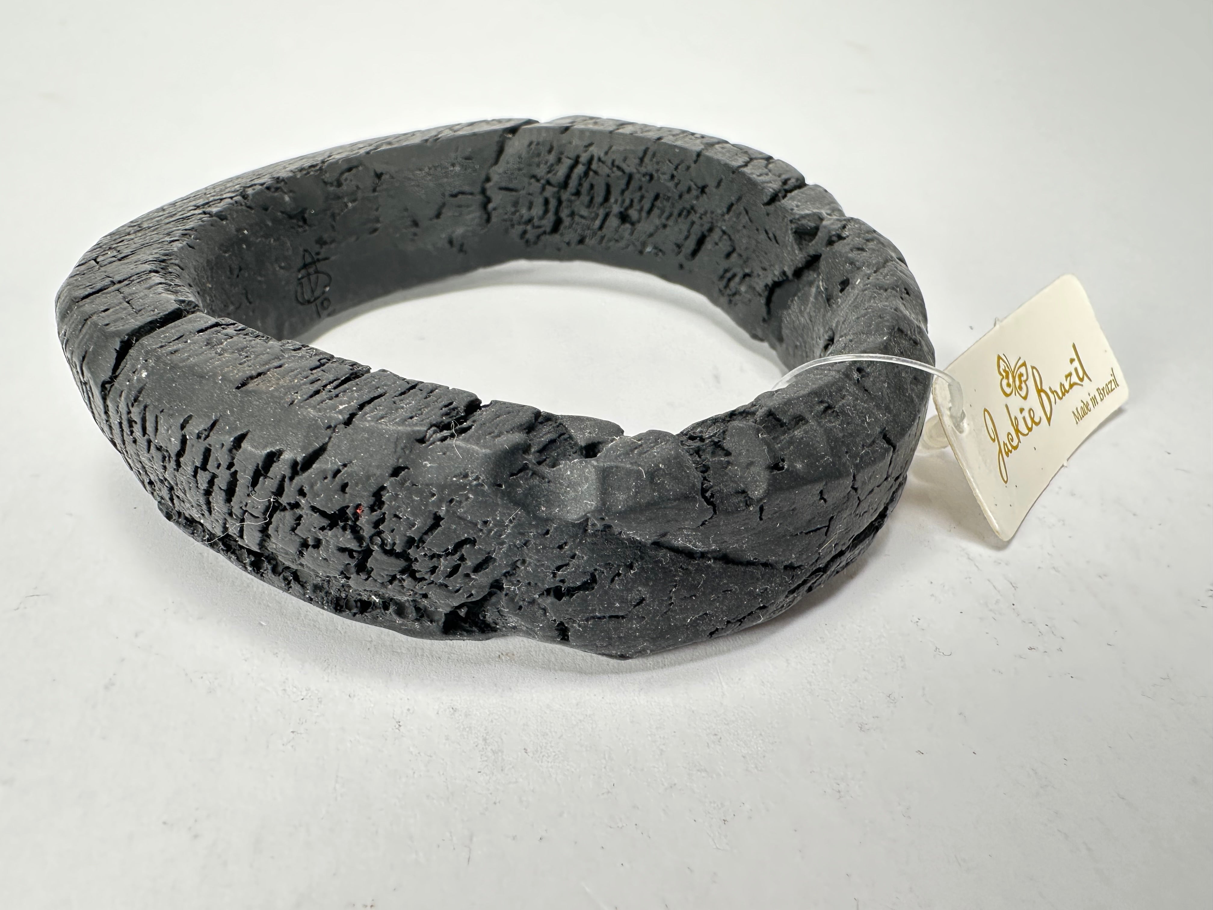 Jackie Brazil "Dark Black" Charcoal Donut Solid Round Thin Bangle ( B2875 )