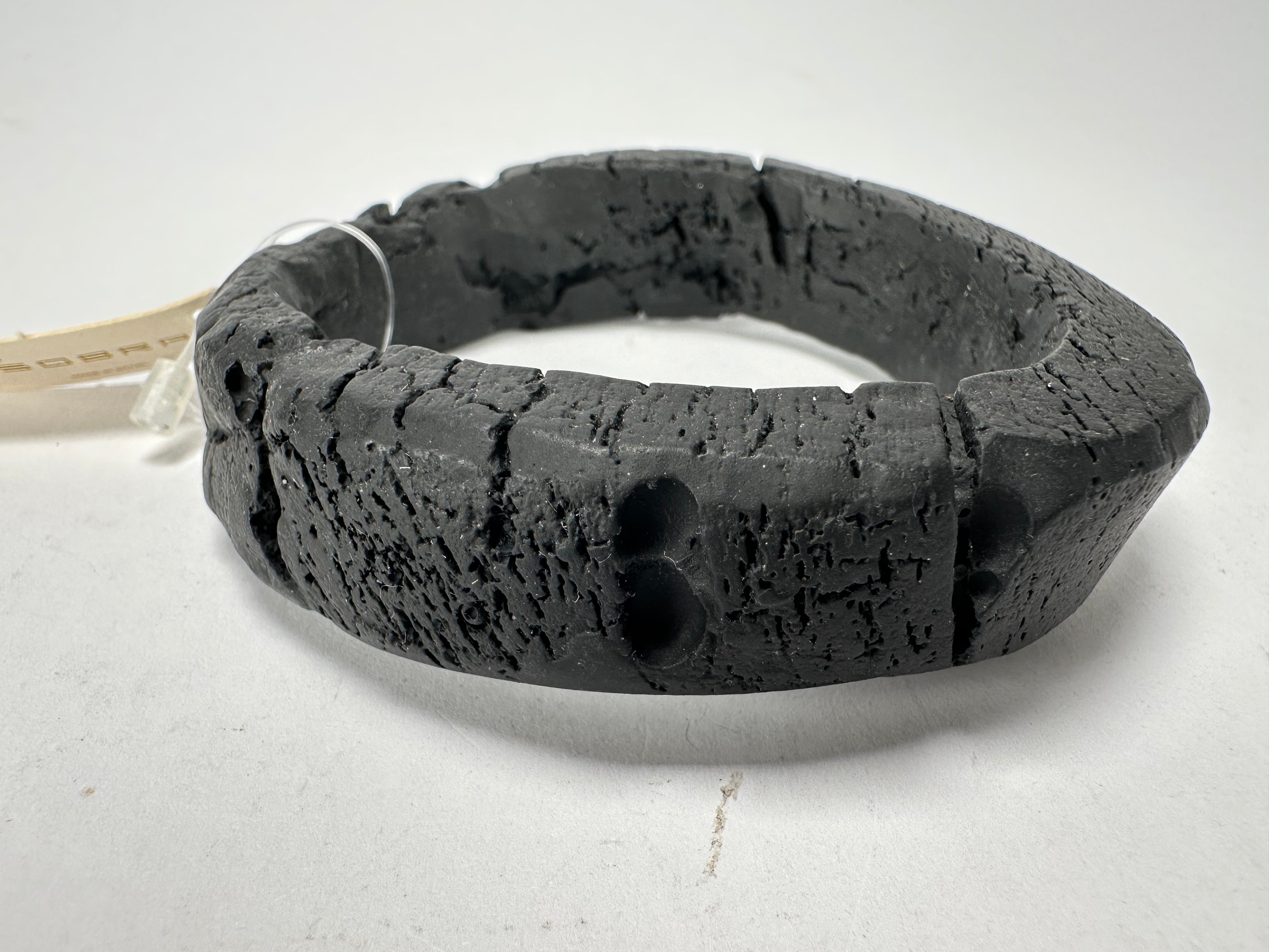 Jackie Brazil "Dark Black" Charcoal Donut Solid Round Thin Bangle ( B2875 )