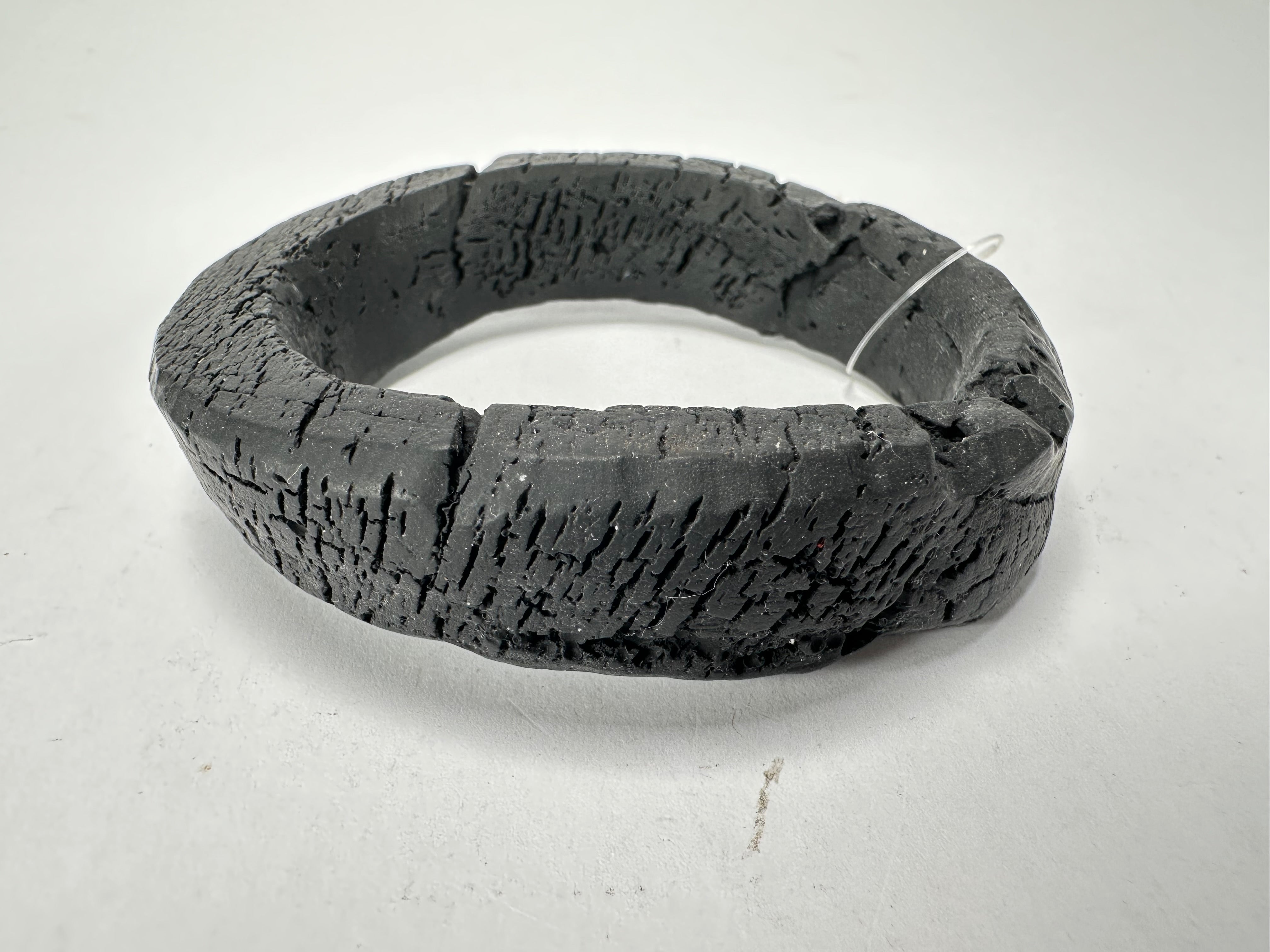 Jackie Brazil "Dark Black" Charcoal Donut Solid Round Thin Bangle ( B2875 )