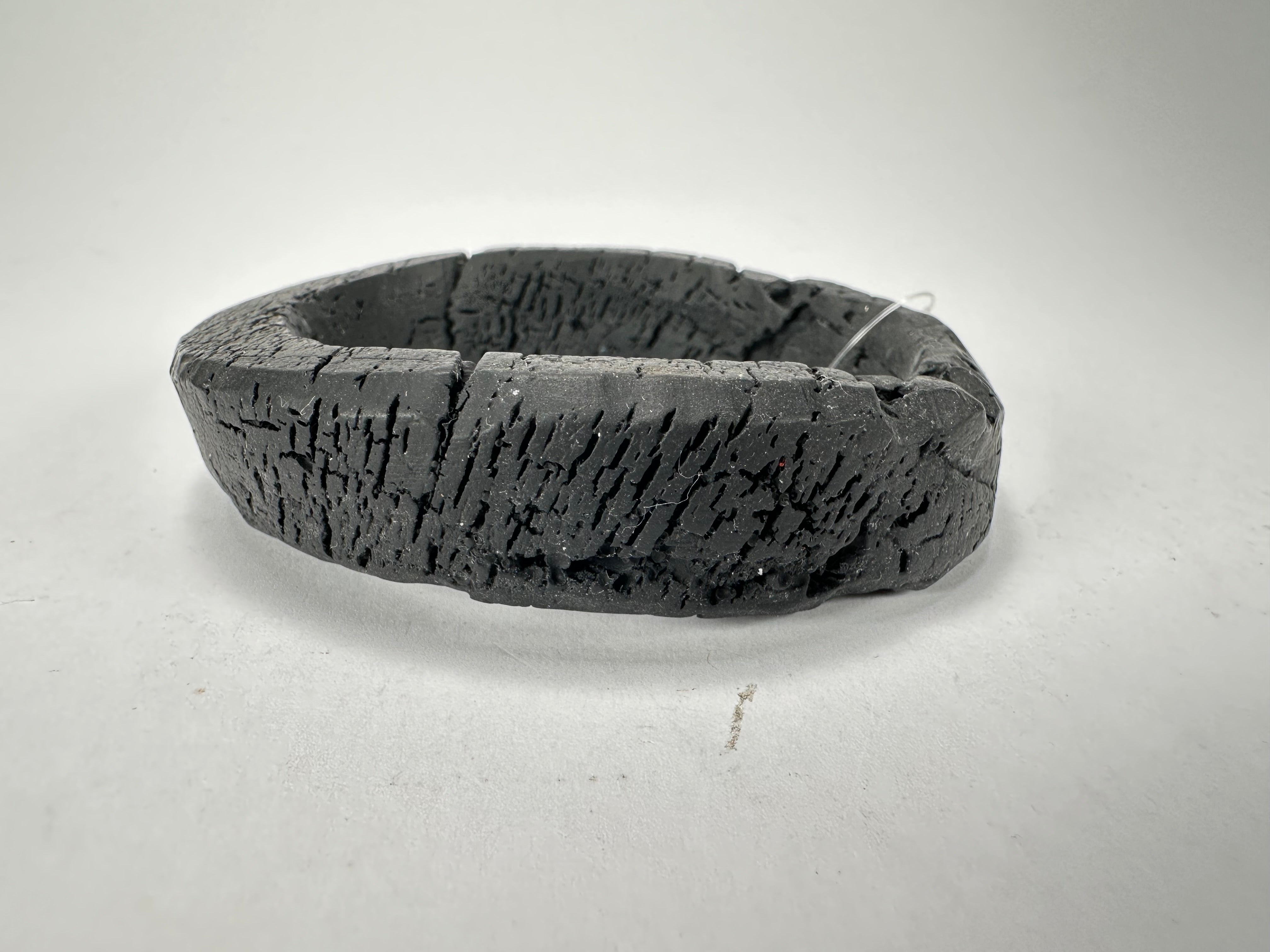 Jackie Brazil "Dark Black" Charcoal Donut Solid Round Thin Bangle ( B2875 )