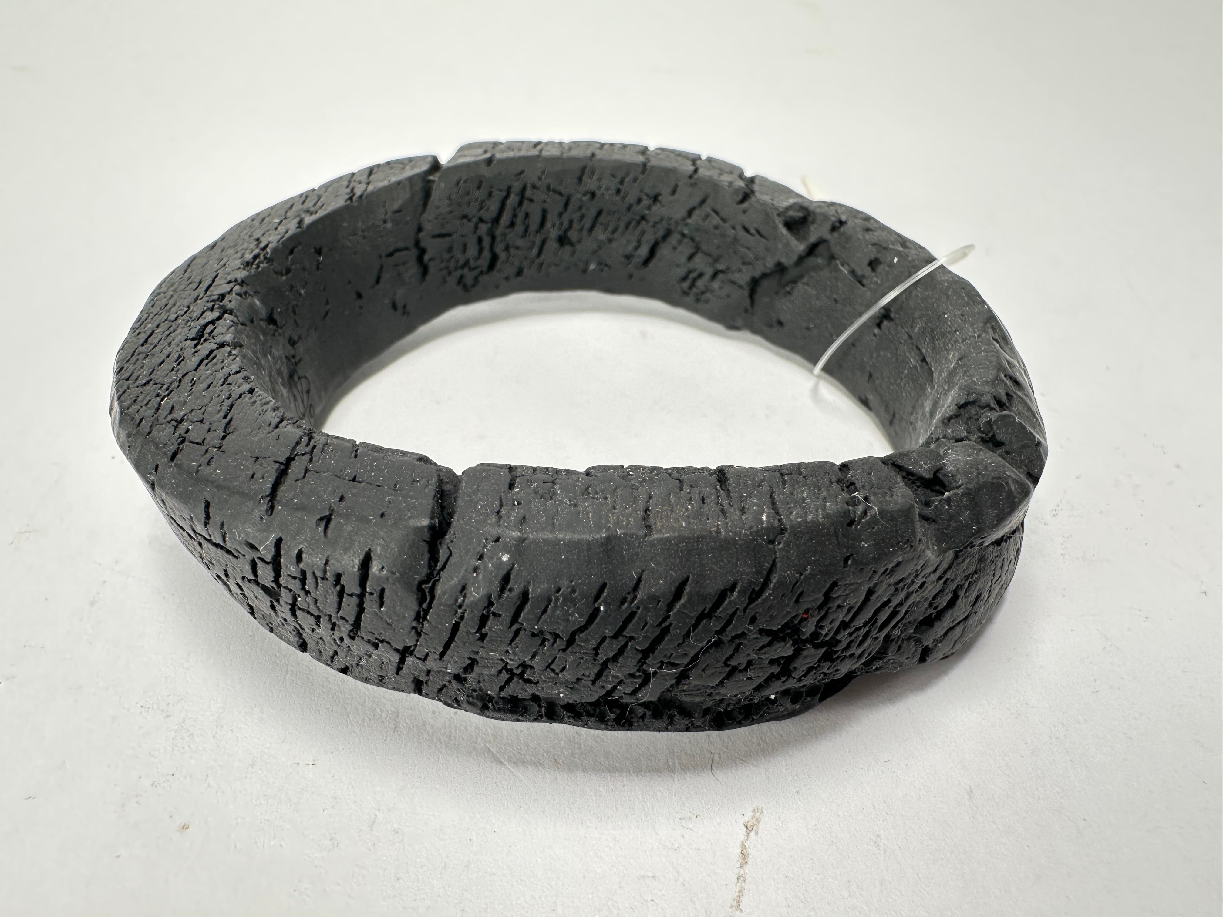 Jackie Brazil "Dark Black" Charcoal Donut Solid Round Thin Bangle ( B2875 )