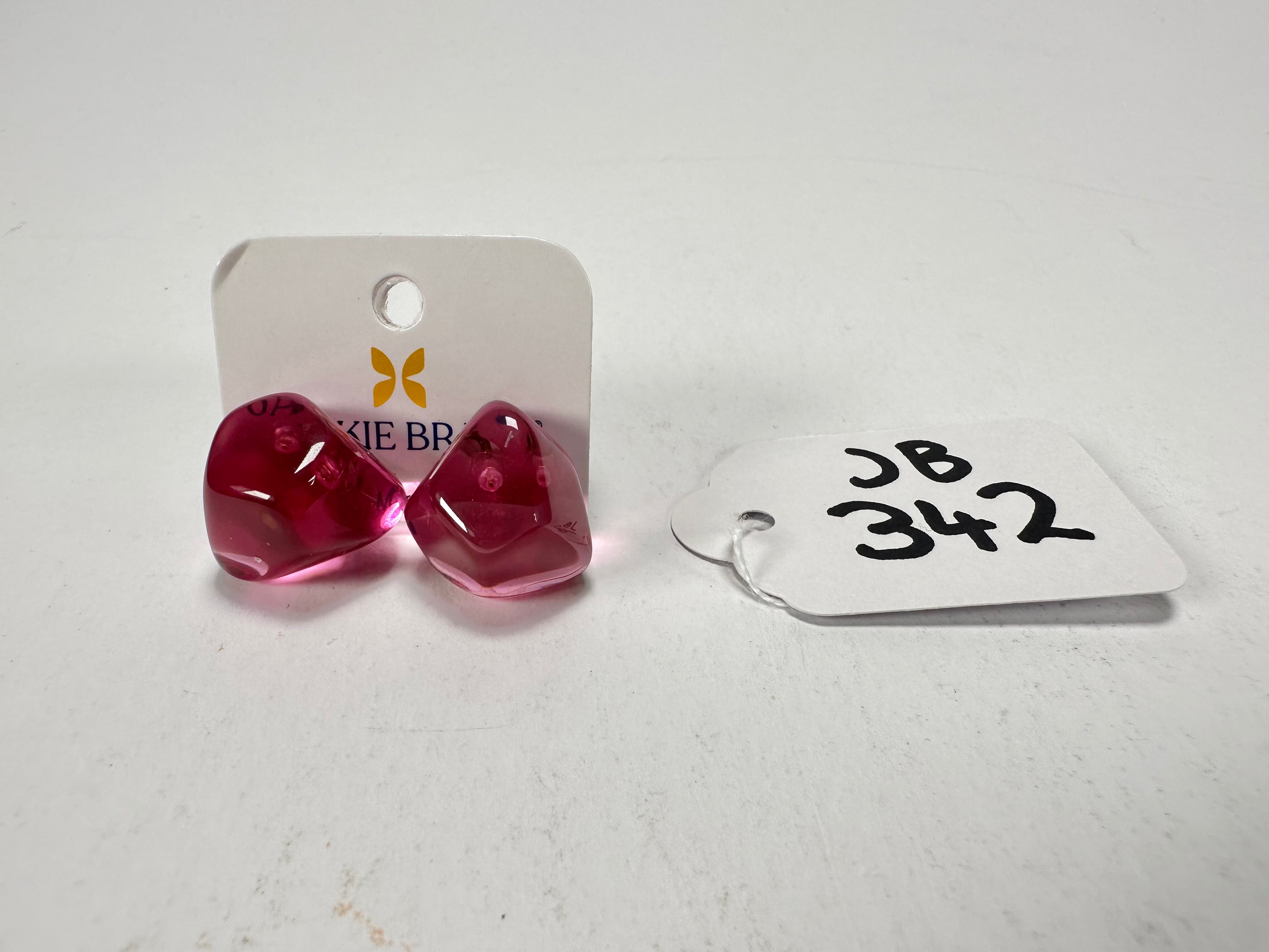 Jackie Brazil "Camille" Purple Transparent Abstract Resin Earrings ( E1053 )