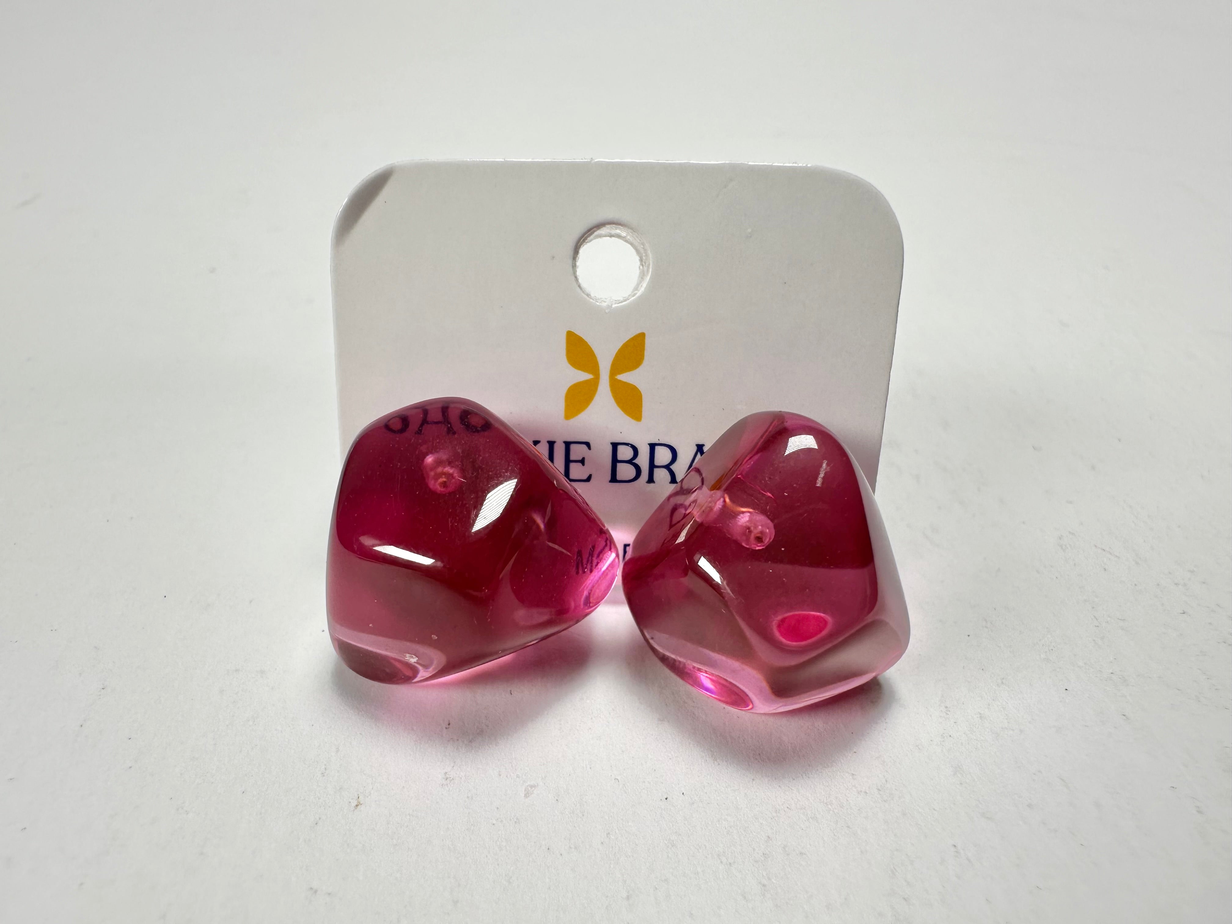 Jackie Brazil "Camille" Purple Transparent Abstract Resin Earrings ( E1053 )