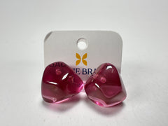 Jackie Brazil "Camille" Purple Transparent Abstract Resin Earrings ( E1053 )