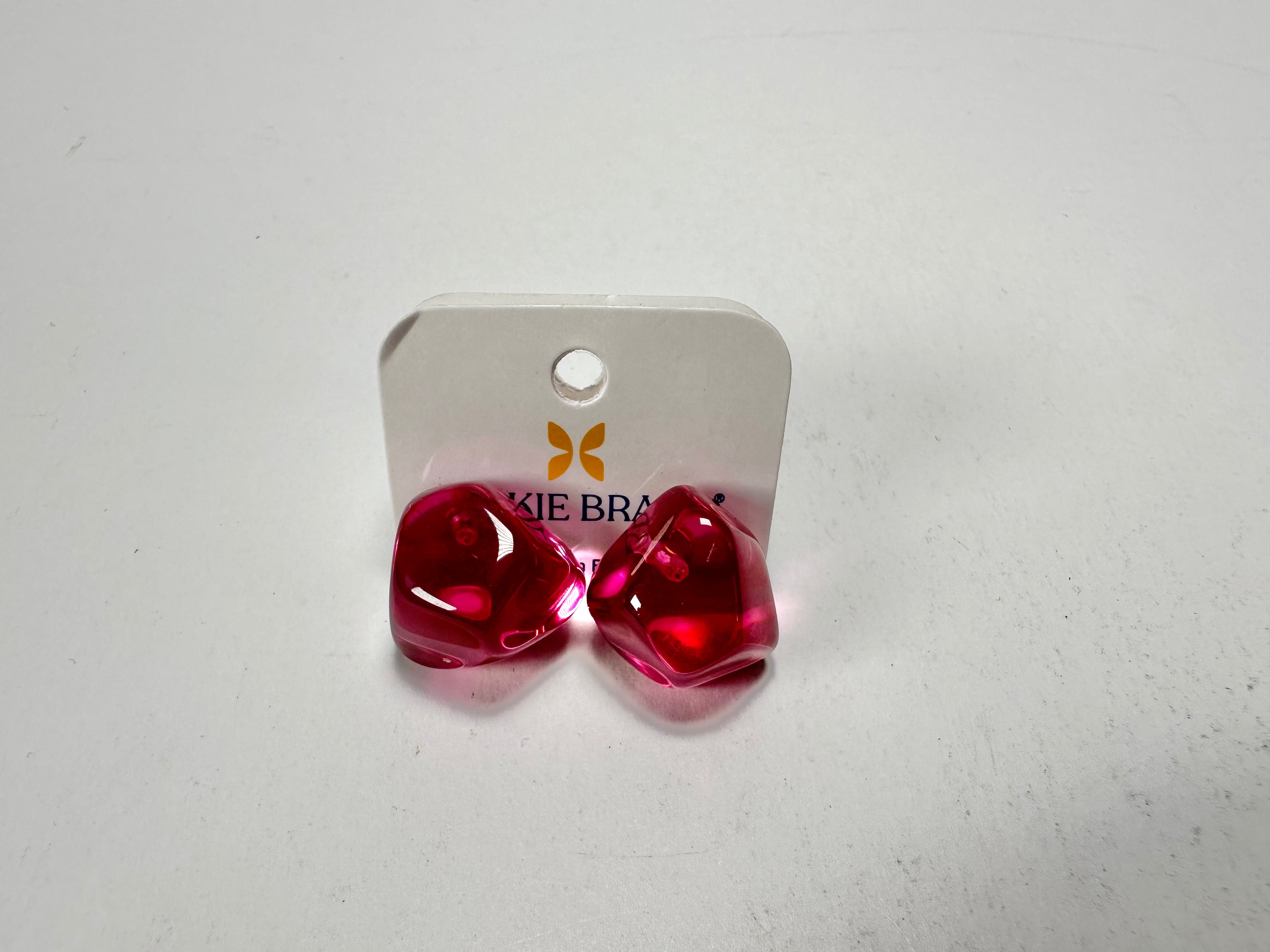 Jackie Brazil "Camille" Purple Transparent Abstract Resin Earrings ( E1053 )