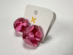 Jackie Brazil "Camille" Purple Transparent Abstract Resin Earrings ( E1053 )
