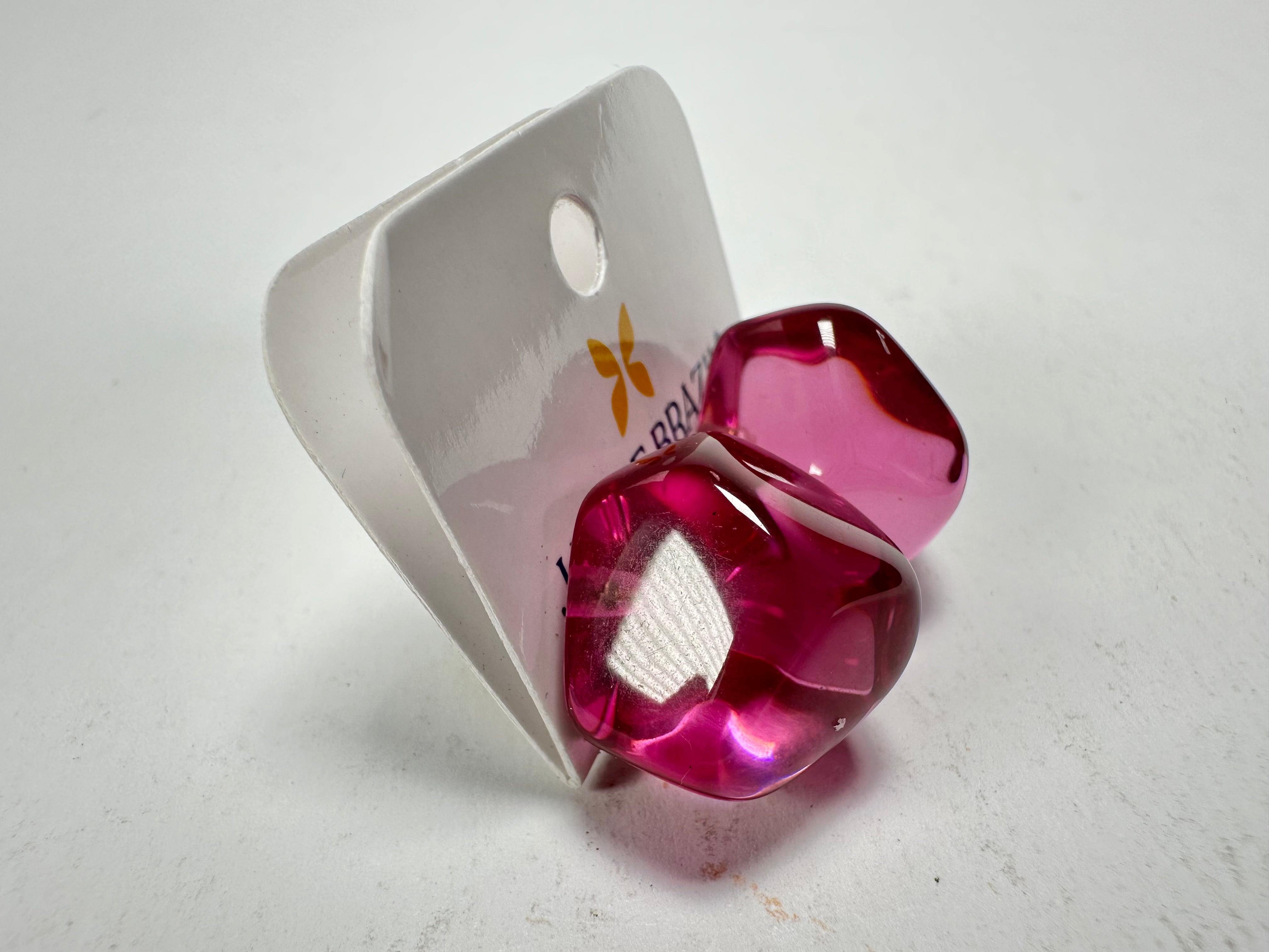 Jackie Brazil "Camille" Purple Transparent Abstract Resin Earrings ( E1053 )