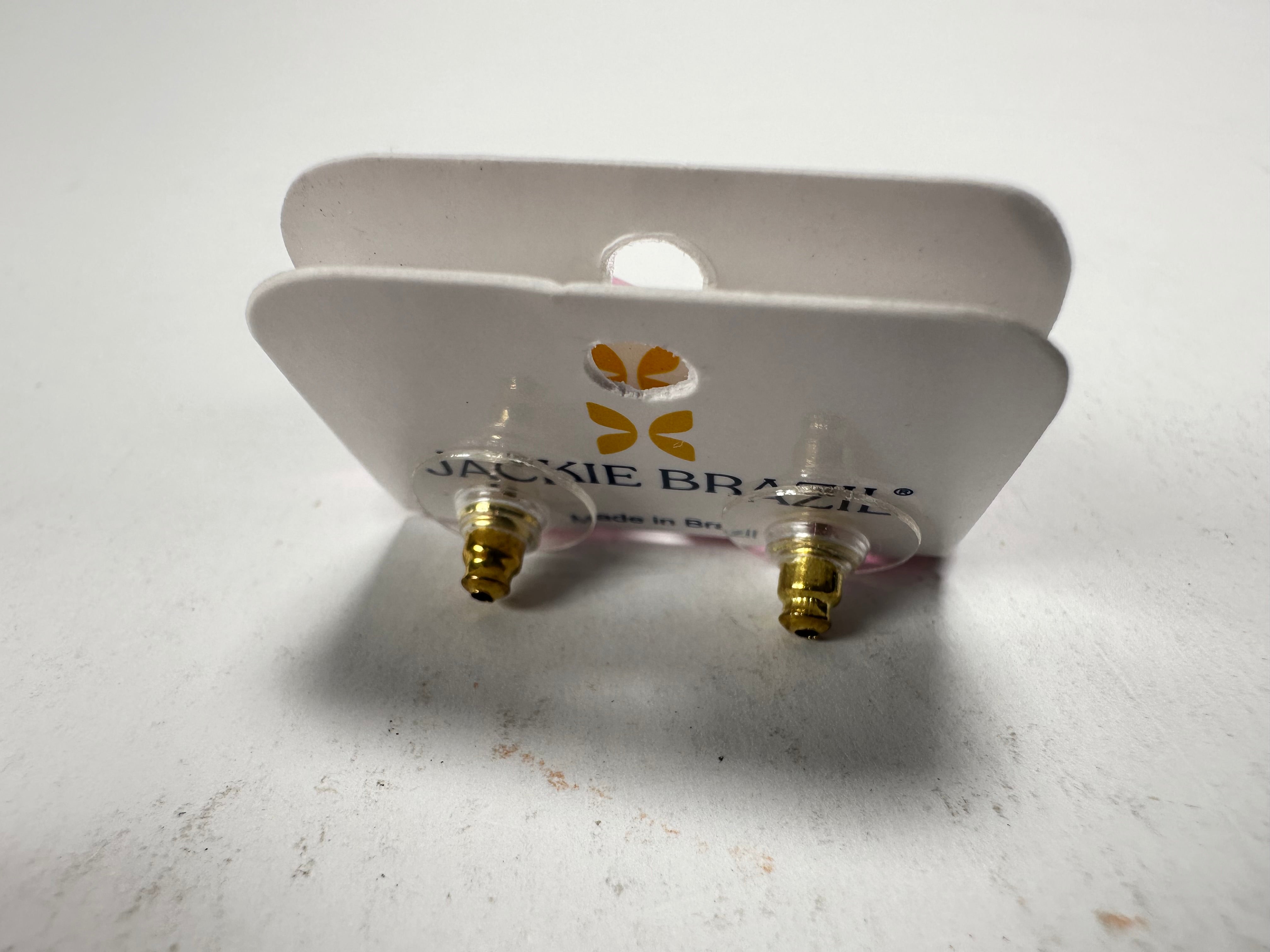Jackie Brazil "Camille" Purple Transparent Abstract Resin Earrings ( E1053 )