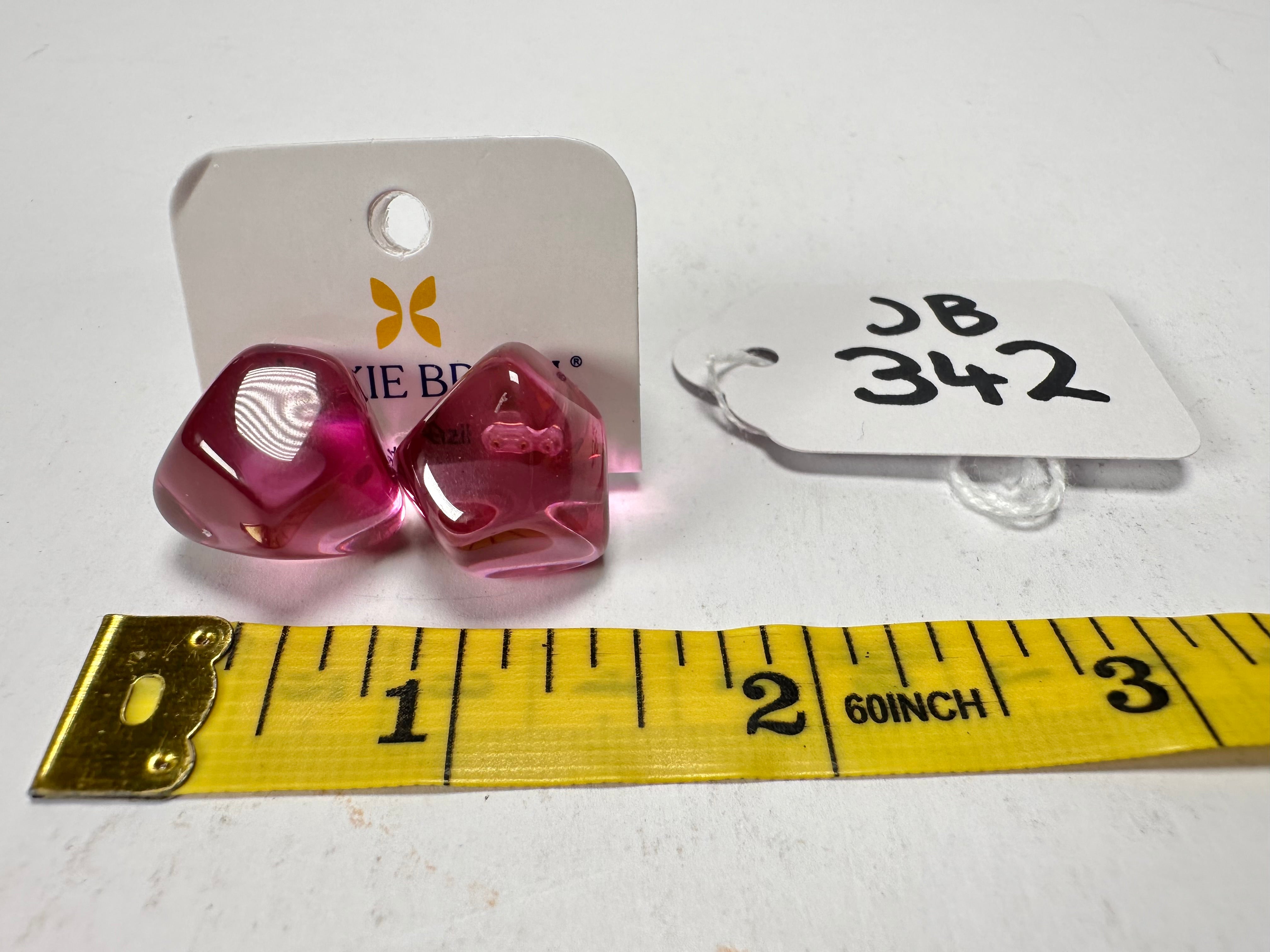 Jackie Brazil "Camille" Purple Transparent Abstract Resin Earrings ( E1053 )