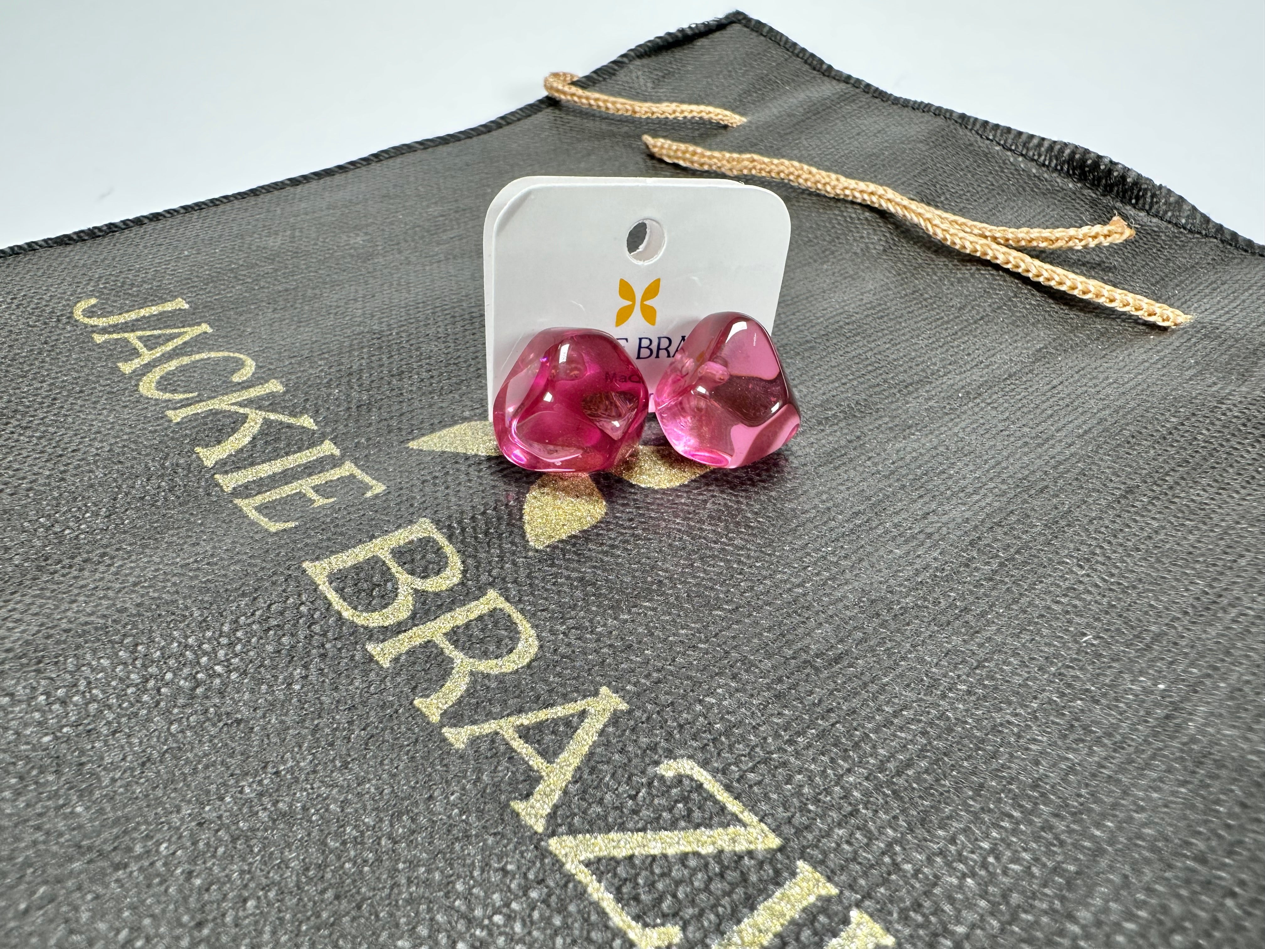 Jackie Brazil "Camille" Purple Transparent Abstract Resin Earrings ( E1053 )
