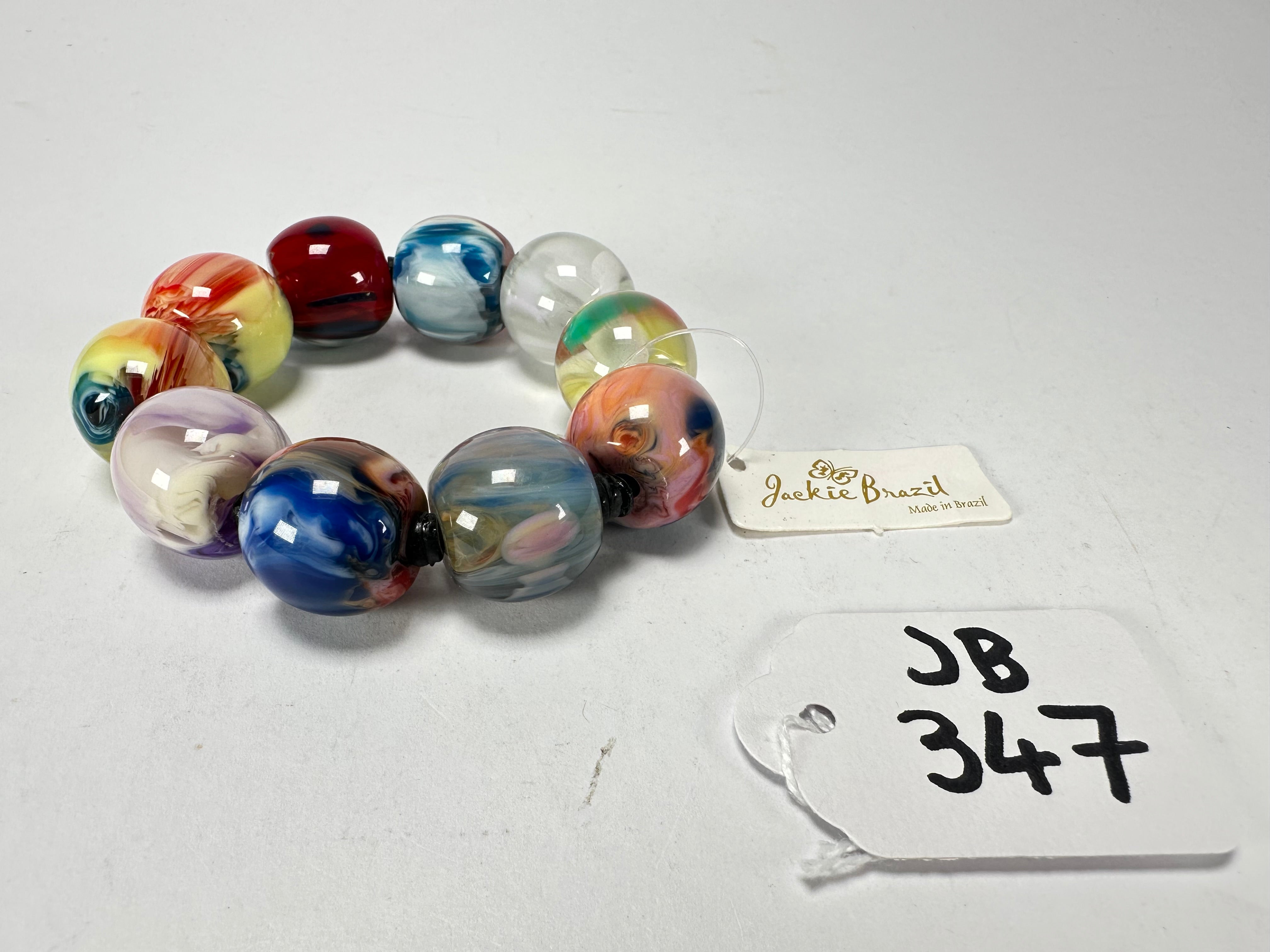 Jackie Brazil "Roma" Marble Spheres Elasticated Bracelet ( B0377 )