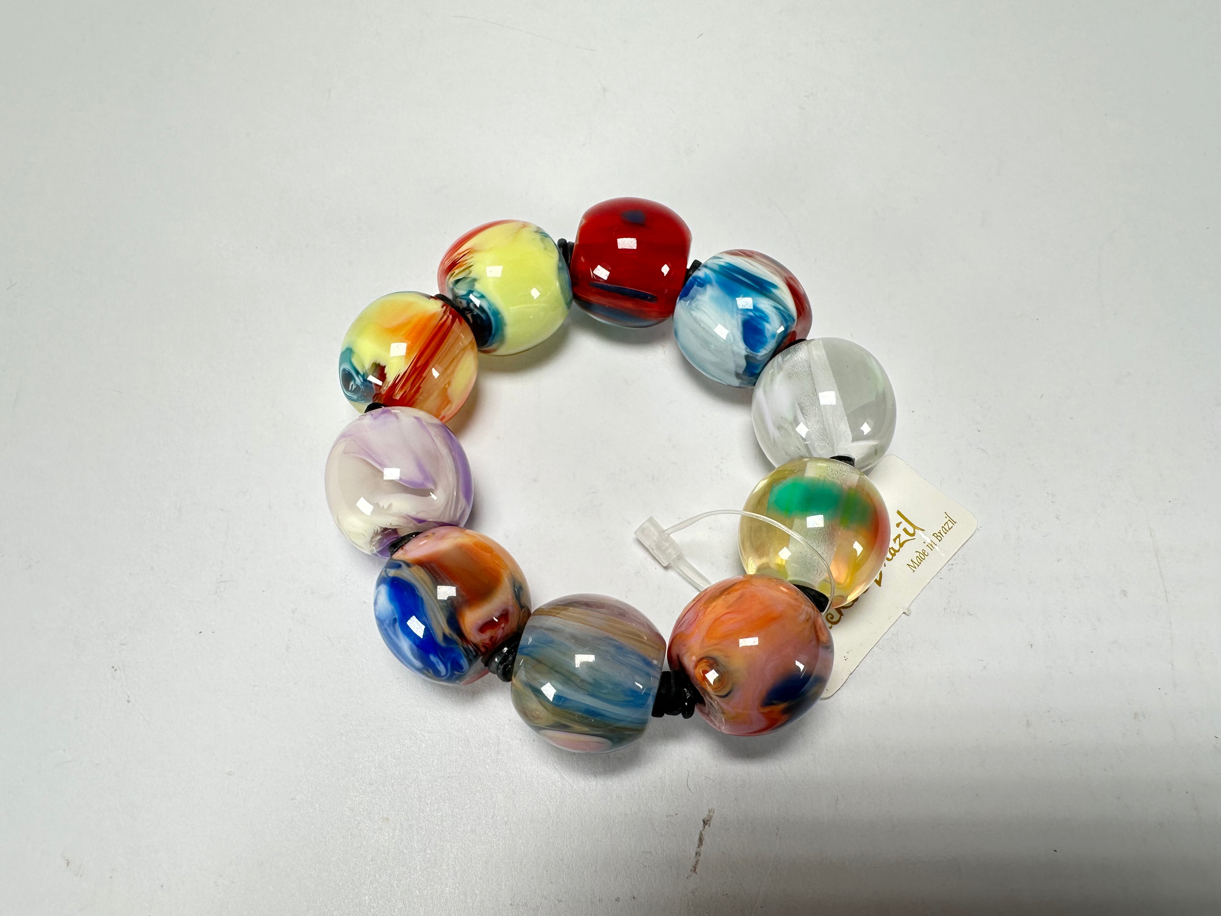 Jackie Brazil "Roma" Marble Spheres Elasticated Bracelet ( B0377 )