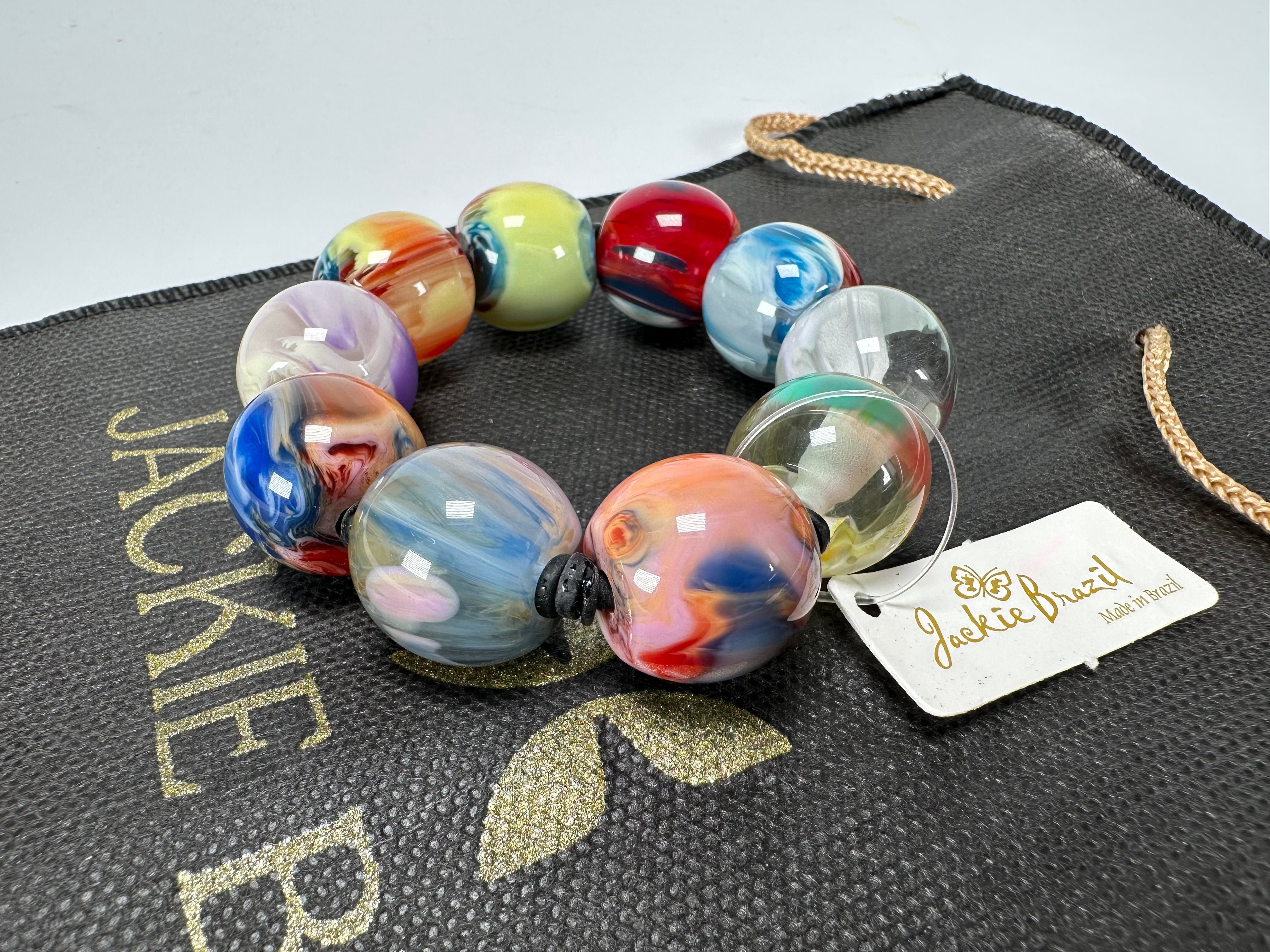 Jackie Brazil "Roma" Marble Spheres Elasticated Bracelet ( B0377 )