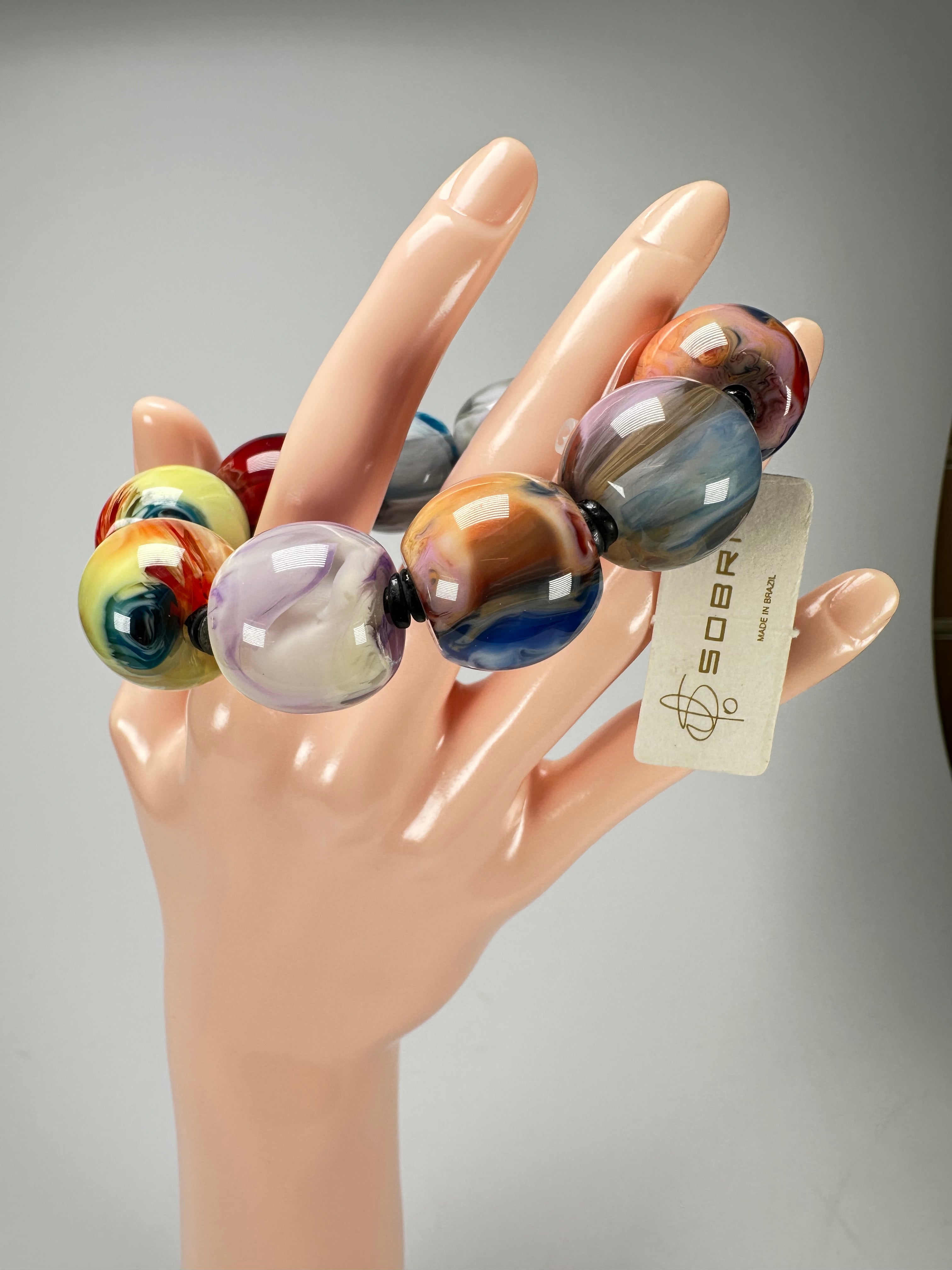 Jackie Brazil "Roma" Marble Spheres Elasticated Bracelet ( B0377 )