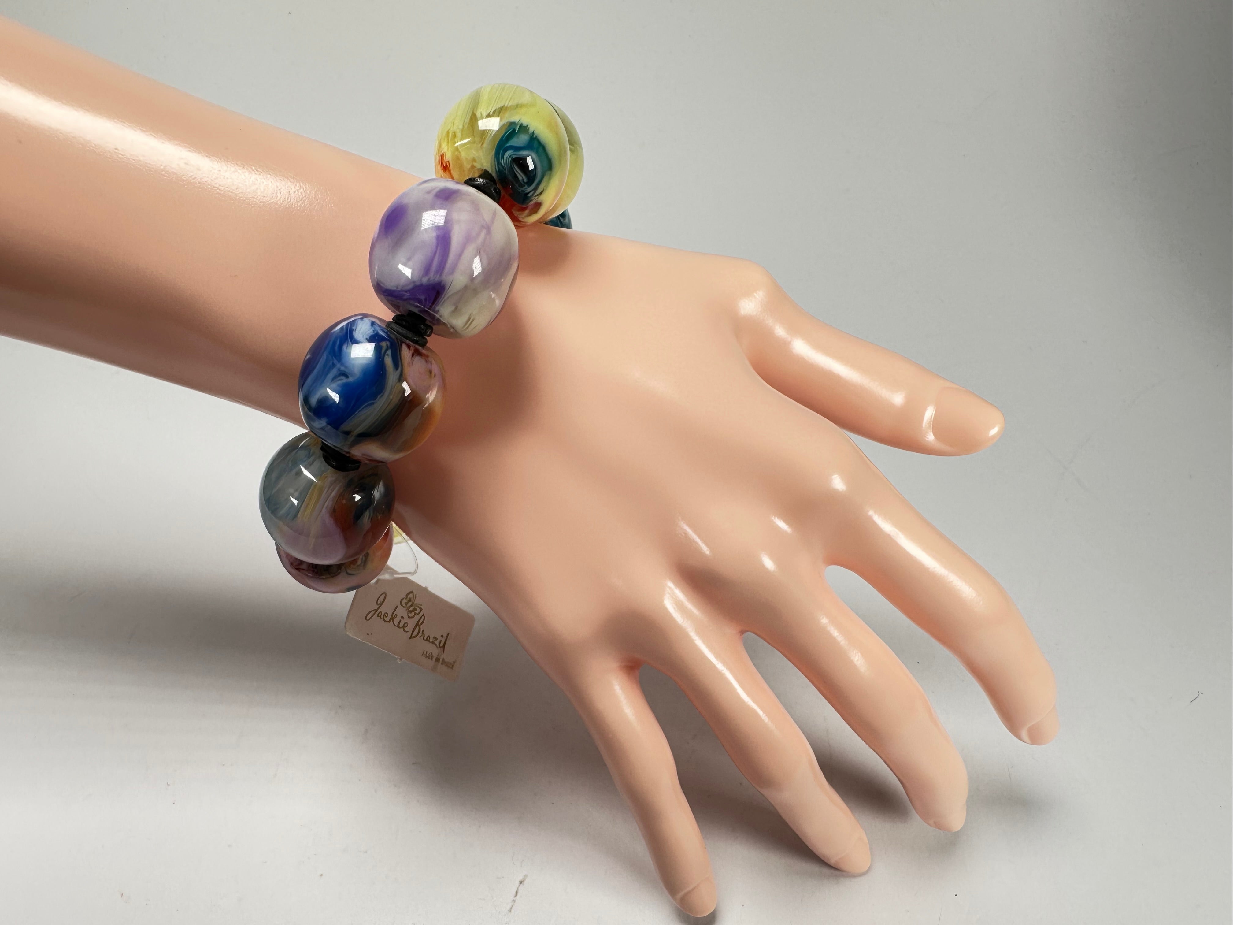 Jackie Brazil "Roma" Marble Spheres Elasticated Bracelet ( B0377 )