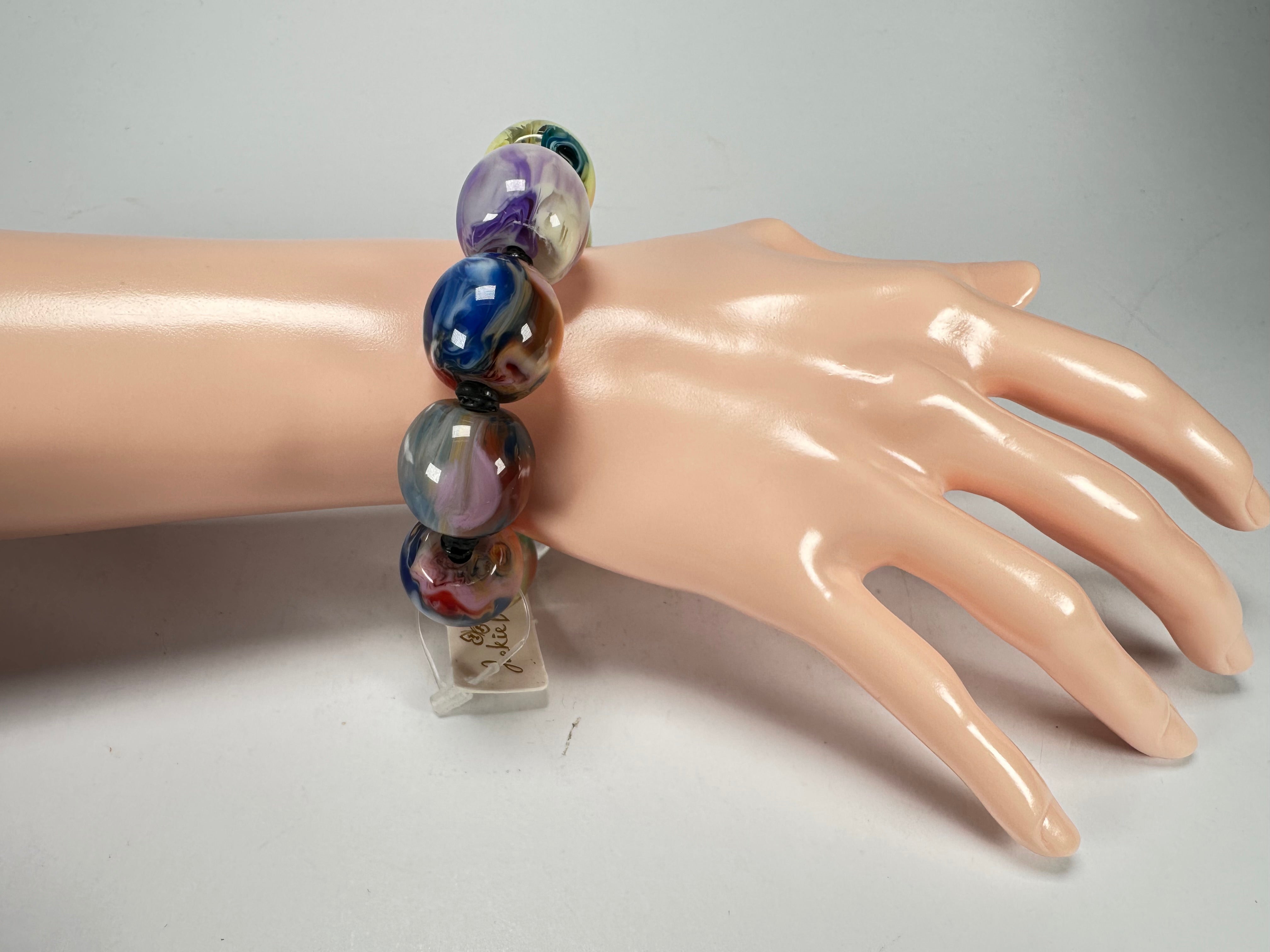 Jackie Brazil "Roma" Marble Spheres Elasticated Bracelet ( B0377 )