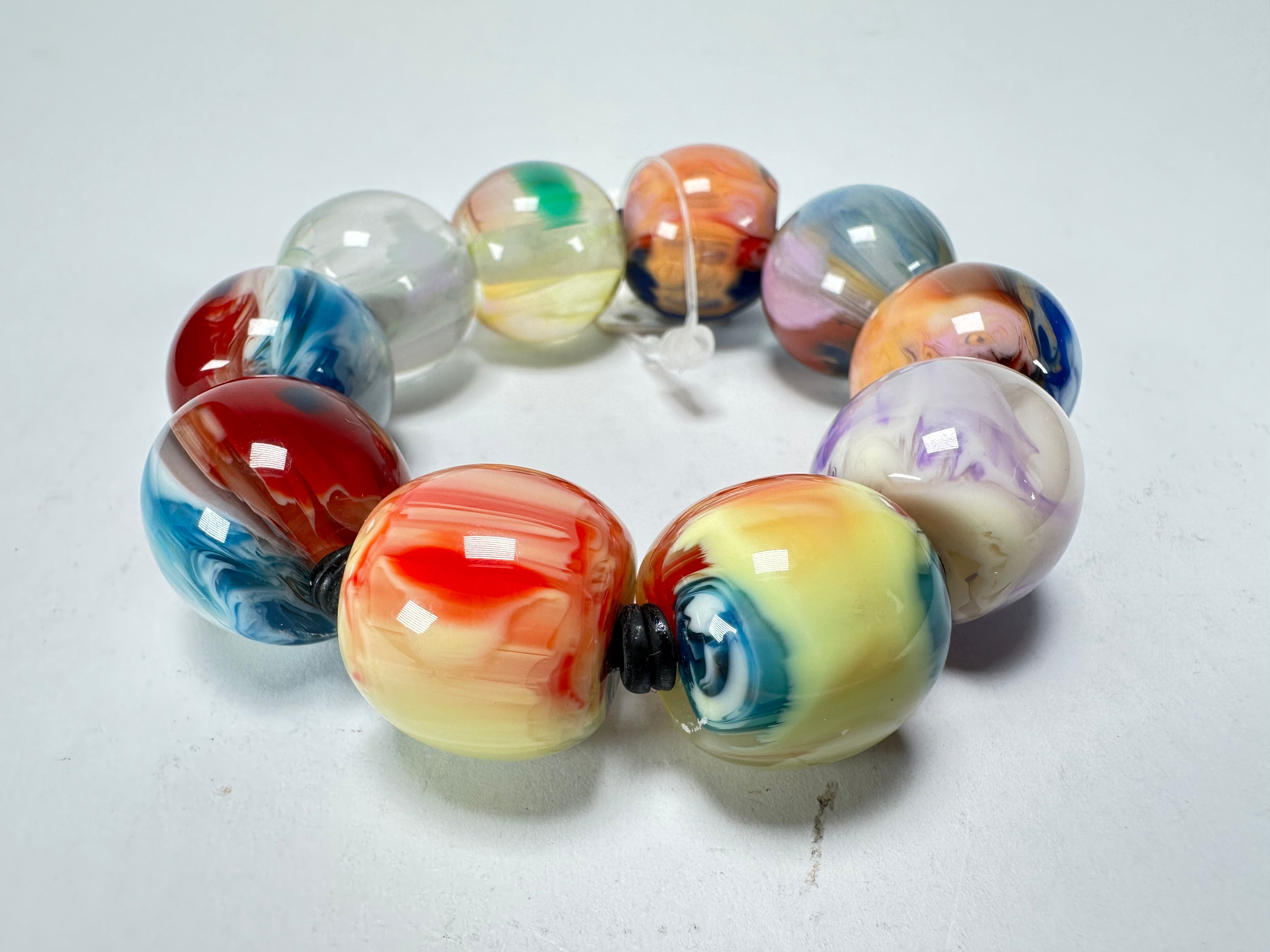 Jackie Brazil "Roma" Marble Spheres Elasticated Bracelet ( B0377 )