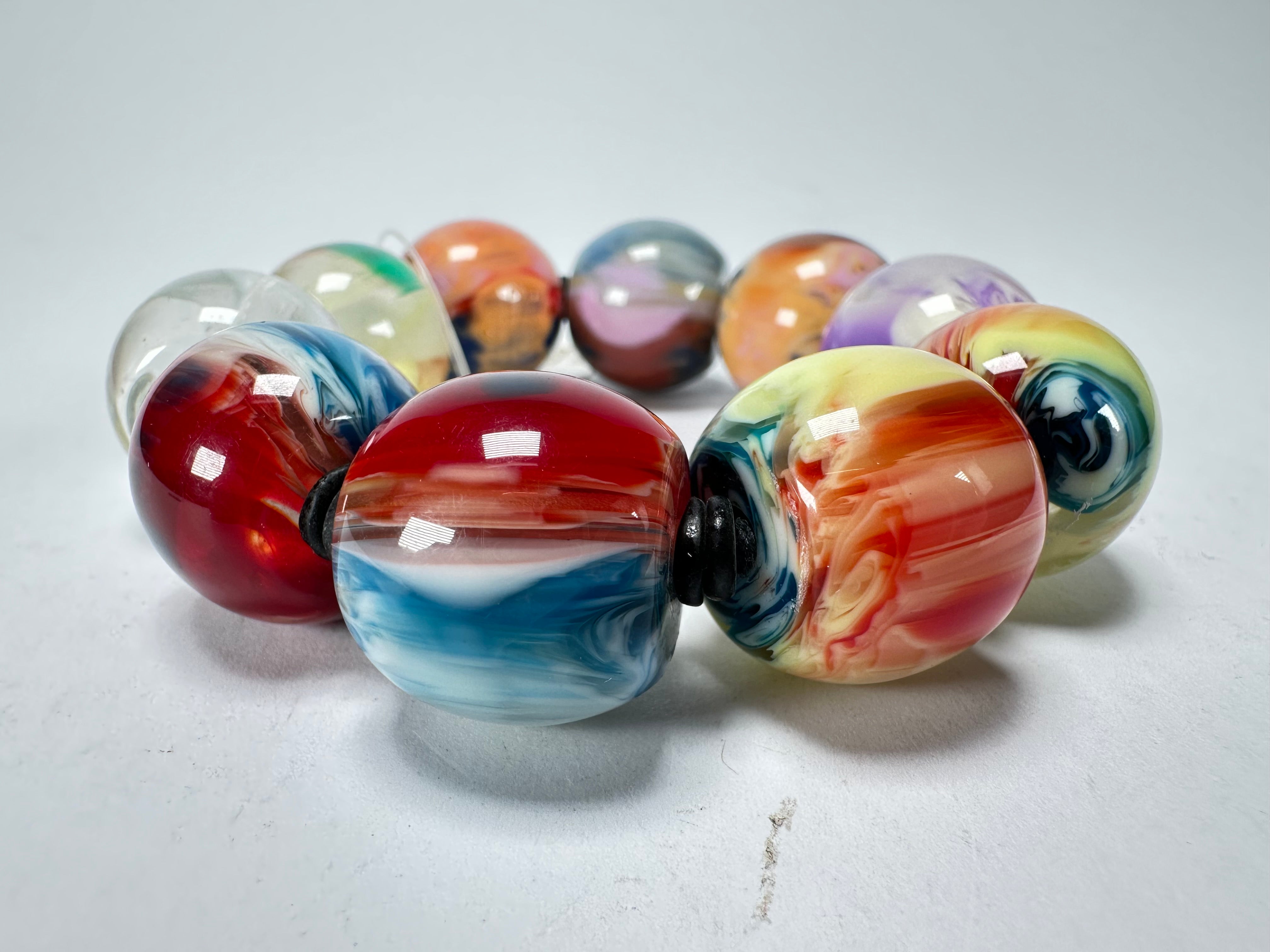 Jackie Brazil "Roma" Marble Spheres Elasticated Bracelet ( B0377 )