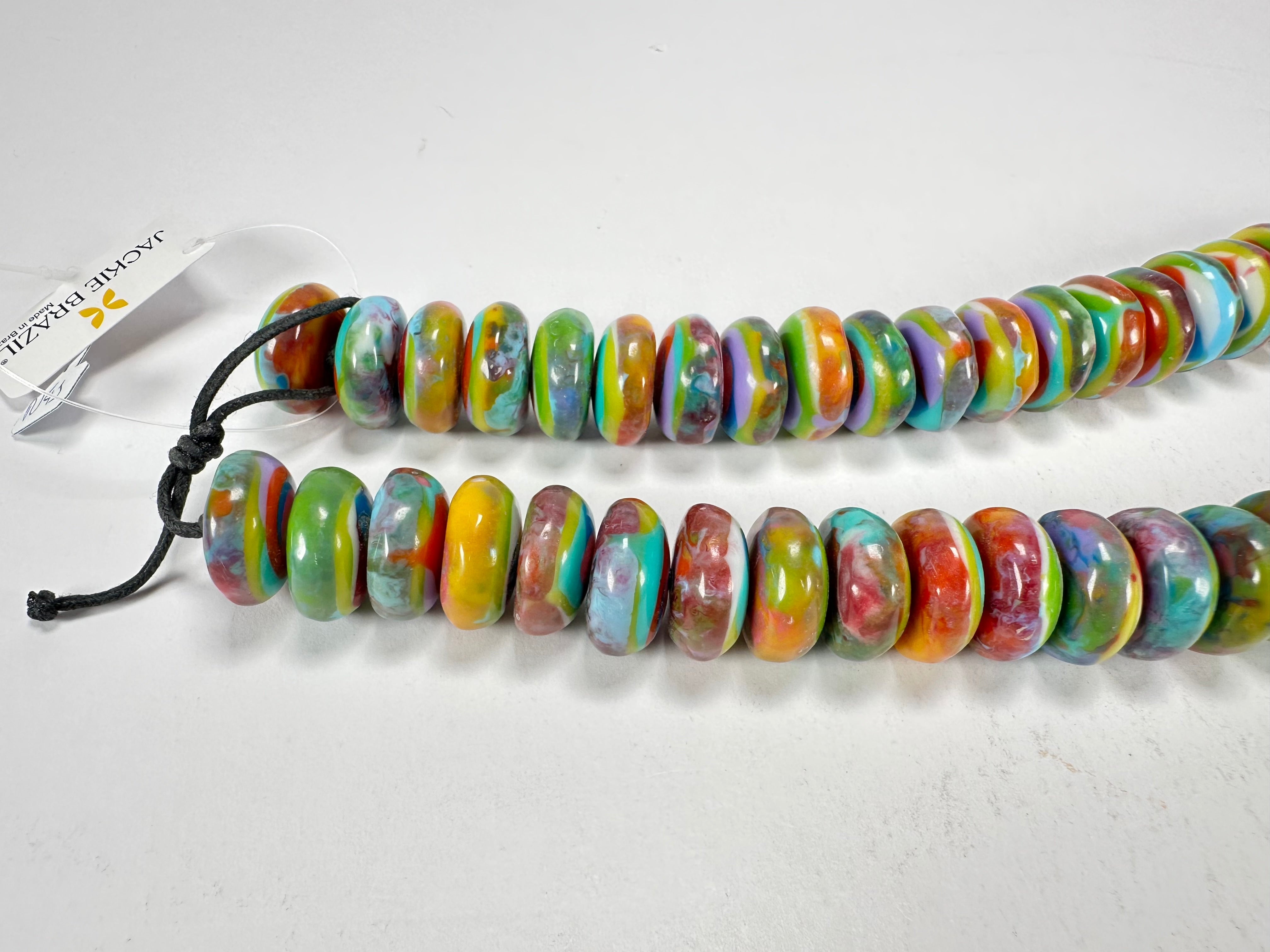 Jackie Brazil "Bela" Kandinsky Resin Mini Wheels 50cm Necklace ( N0041 )