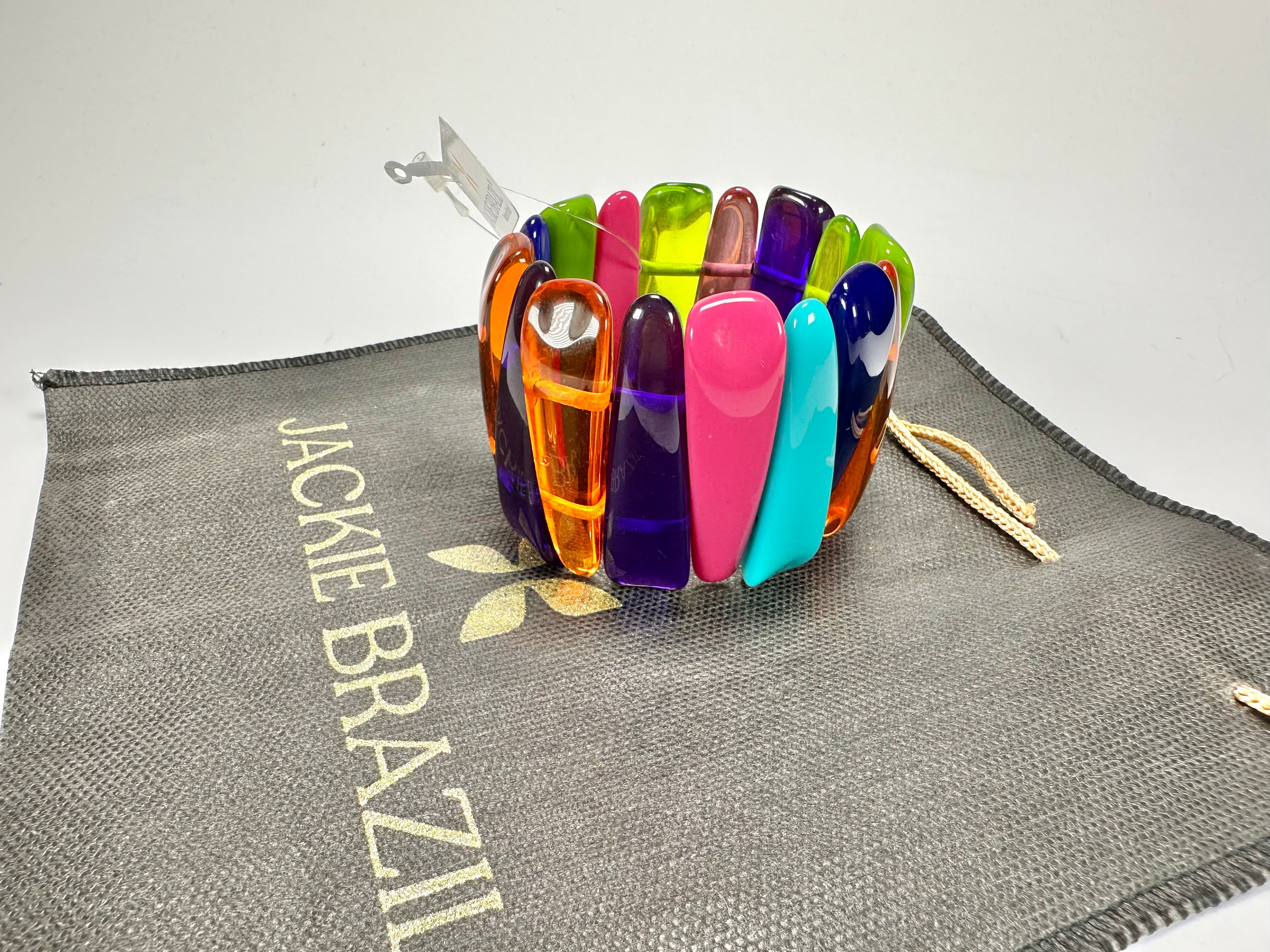 Jackie Brazil "Tulip" Transparent Summer Mix Elasticated Bracelet ( B0026 )