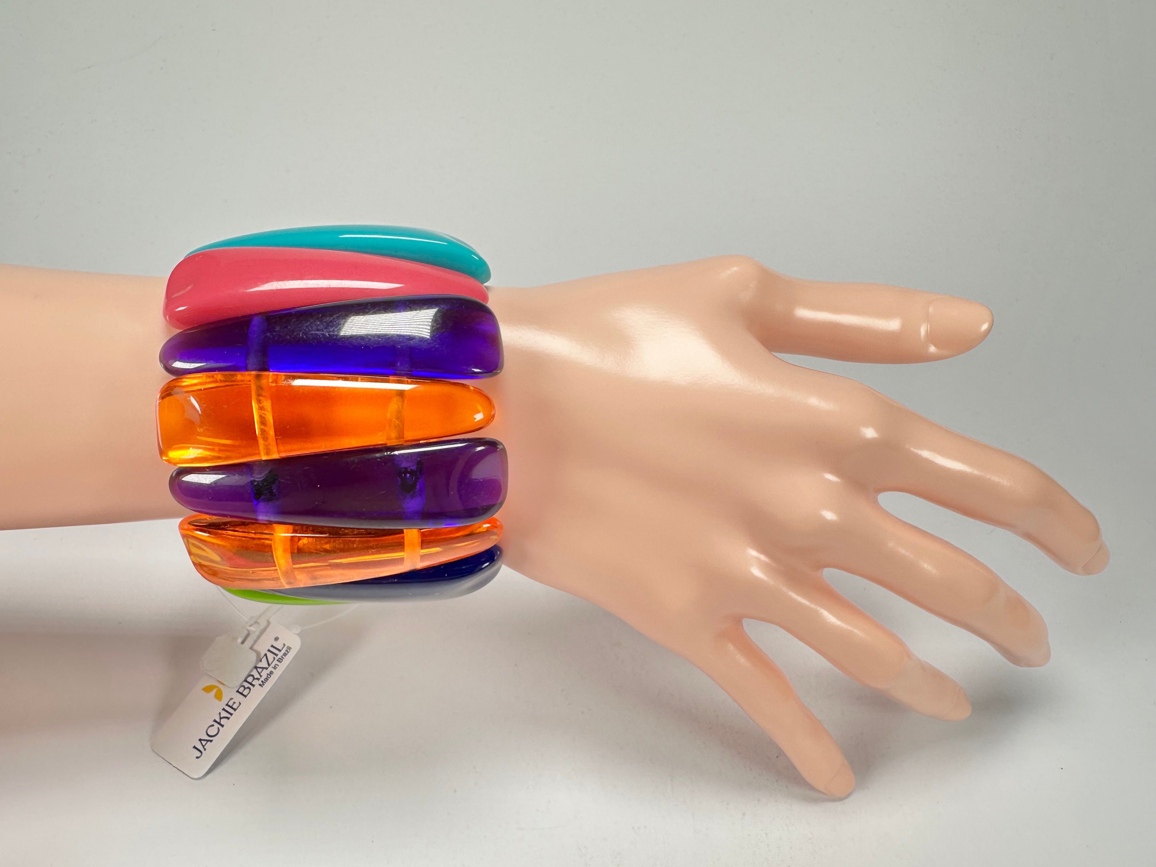 Jackie Brazil "Tulip" Transparent Summer Mix Elasticated Bracelet ( B0026 )