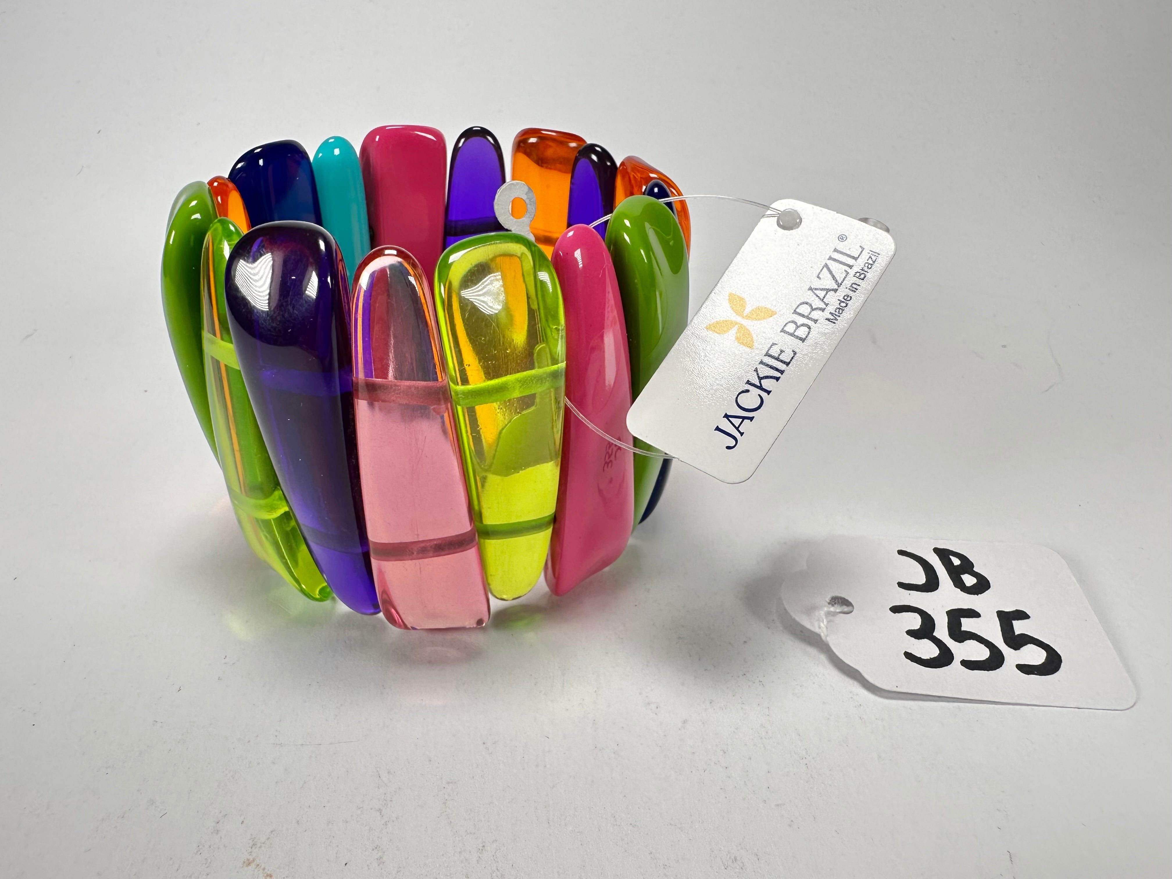 Jackie Brazil "Tulip" Transparent Summer Mix Elasticated Bracelet ( B0026 )