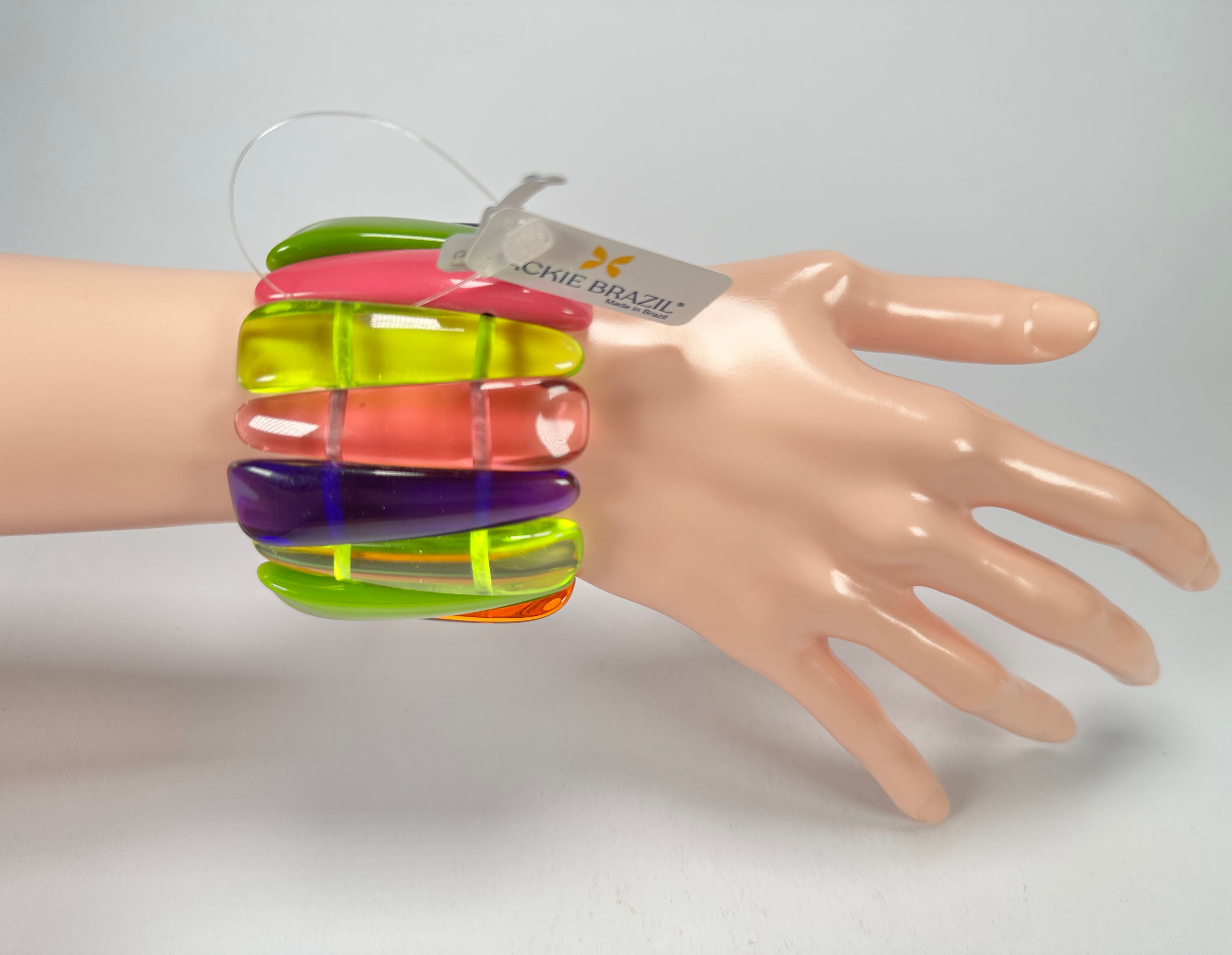 Jackie Brazil "Tulip" Transparent Summer Mix Elasticated Bracelet ( B0026 )