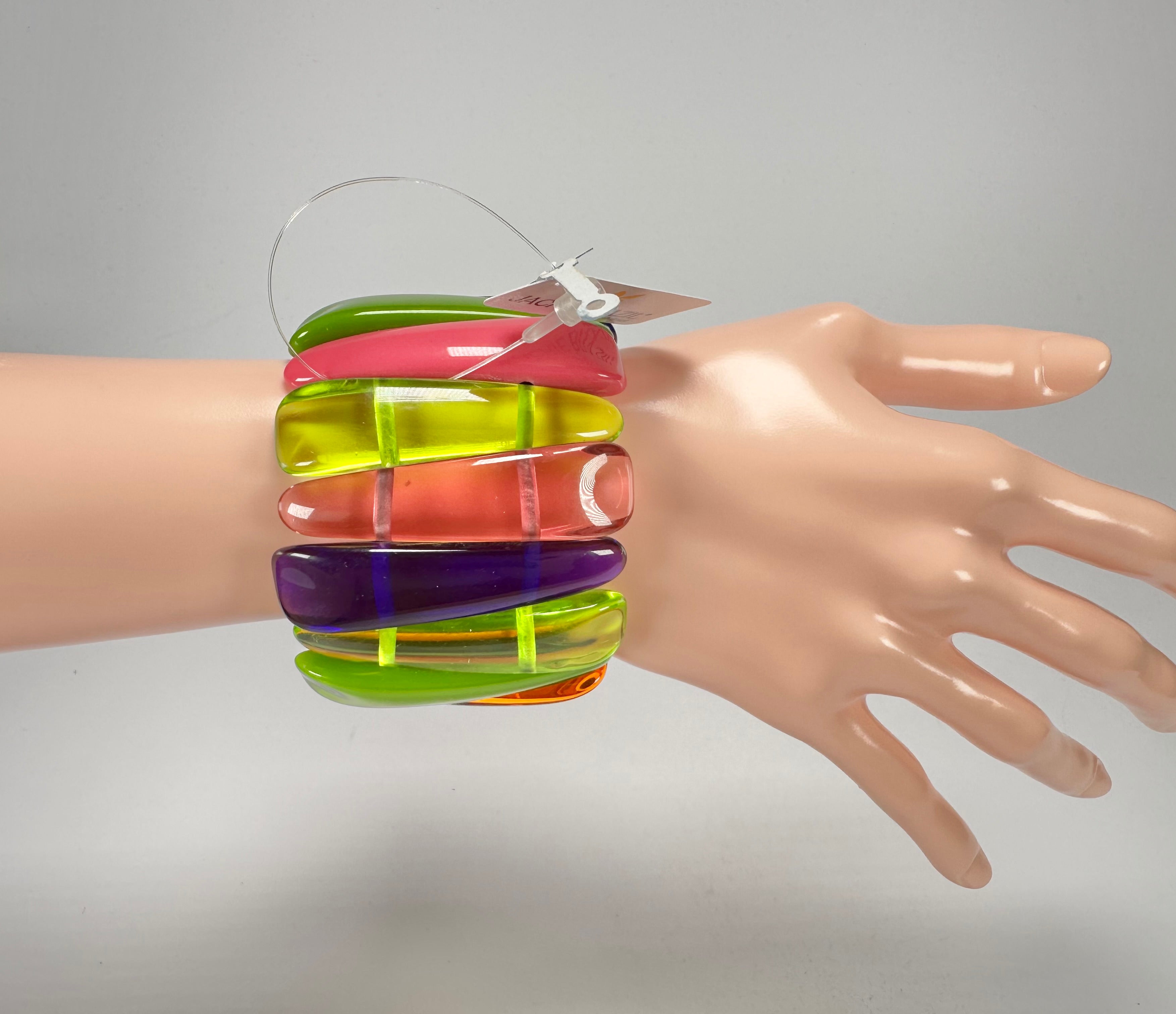 Jackie Brazil "Tulip" Transparent Summer Mix Elasticated Bracelet ( B0026 )