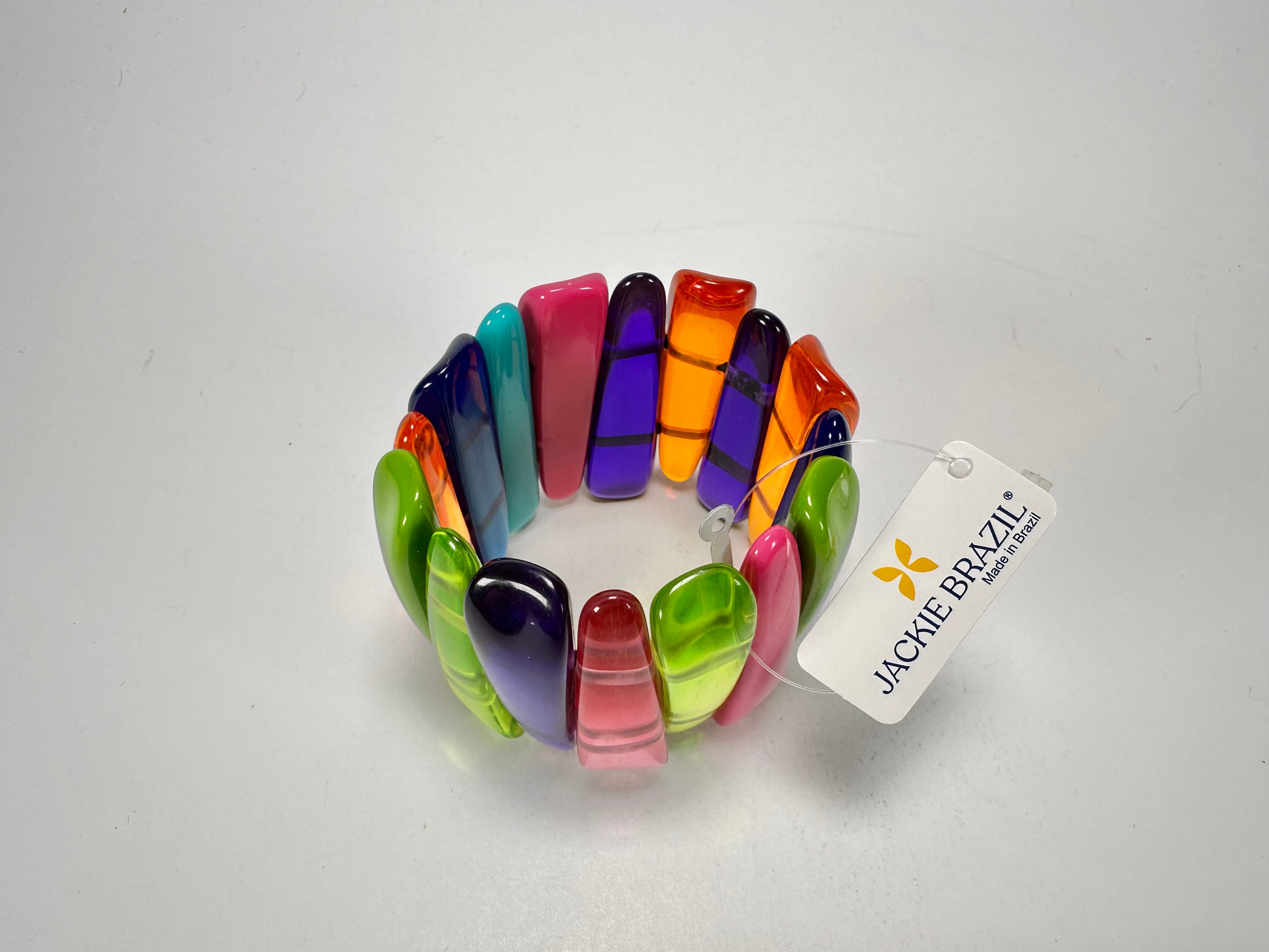 Jackie Brazil "Tulip" Transparent Summer Mix Elasticated Bracelet ( B0026 )
