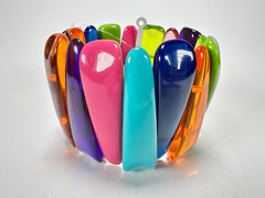 Jackie Brazil "Tulip" Transparent Summer Mix Elasticated Bracelet ( B0026 )