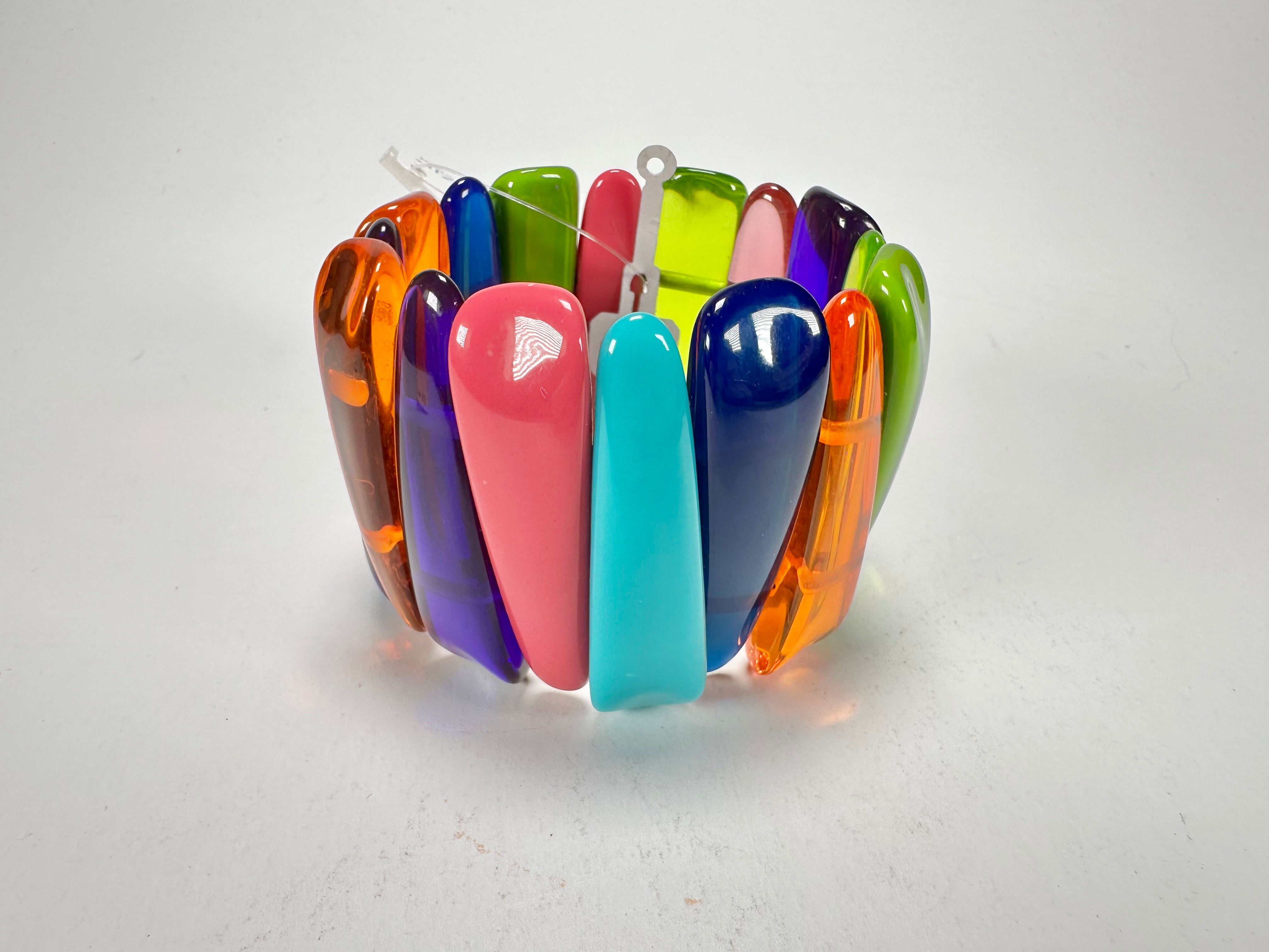 Jackie Brazil "Tulip" Transparent Summer Mix Elasticated Bracelet ( B0026 )