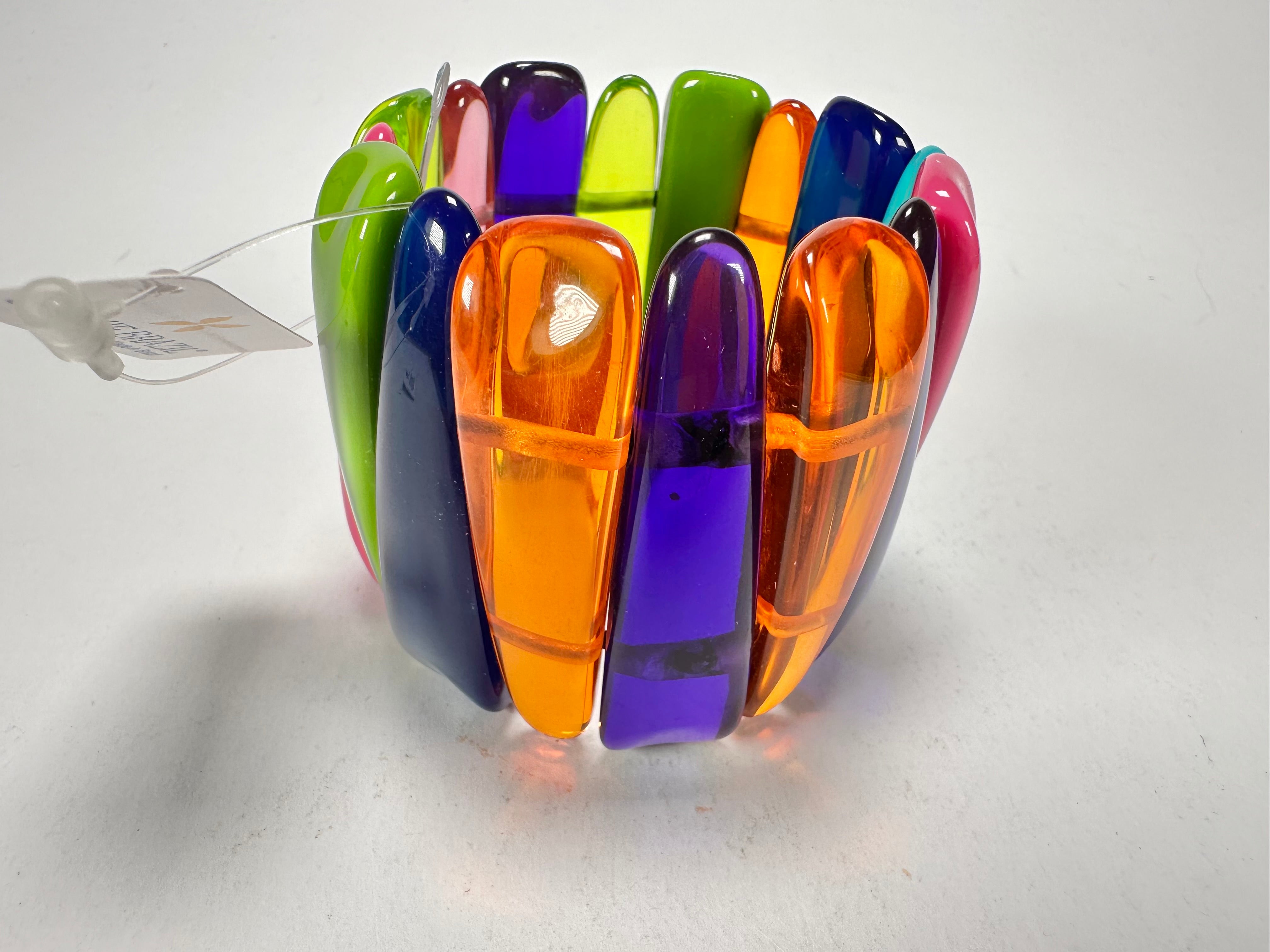 Jackie Brazil "Tulip" Transparent Summer Mix Elasticated Bracelet ( B0026 )