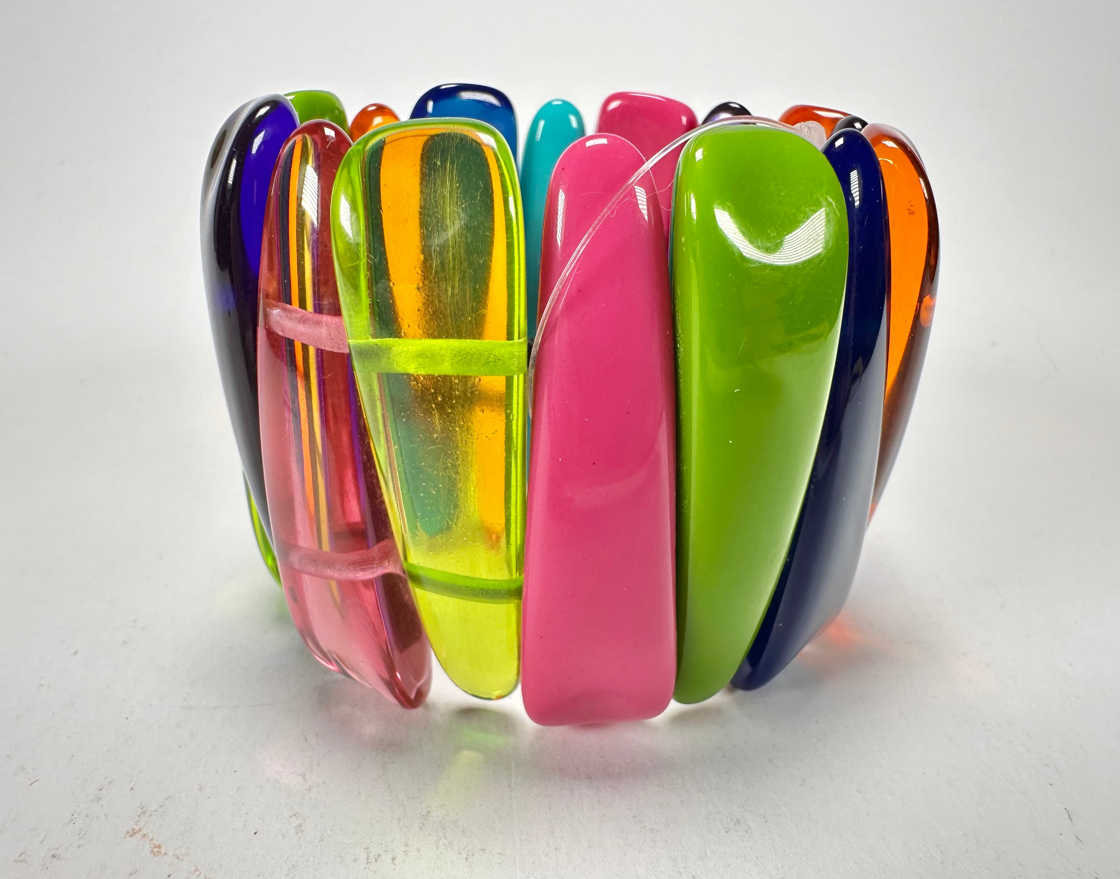 Jackie Brazil "Tulip" Transparent Summer Mix Elasticated Bracelet ( B0026 )