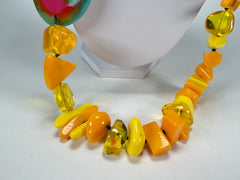 Jackie Brazil "Fusion" Yellow Mix Long 110cm Bead Necklace ( N0040 )