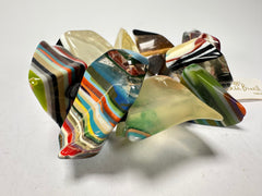 Jackie Brazil "Agatha" Large Liquorice Pop Art Stone Elasticated Bracelet ( B2878 )