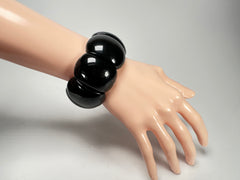 Jackie Brazil "Maria" Black Gloss Elasticated Bracelet ( B0217 )