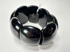 Jackie Brazil "Maria" Black Gloss Elasticated Bracelet ( B0217 )