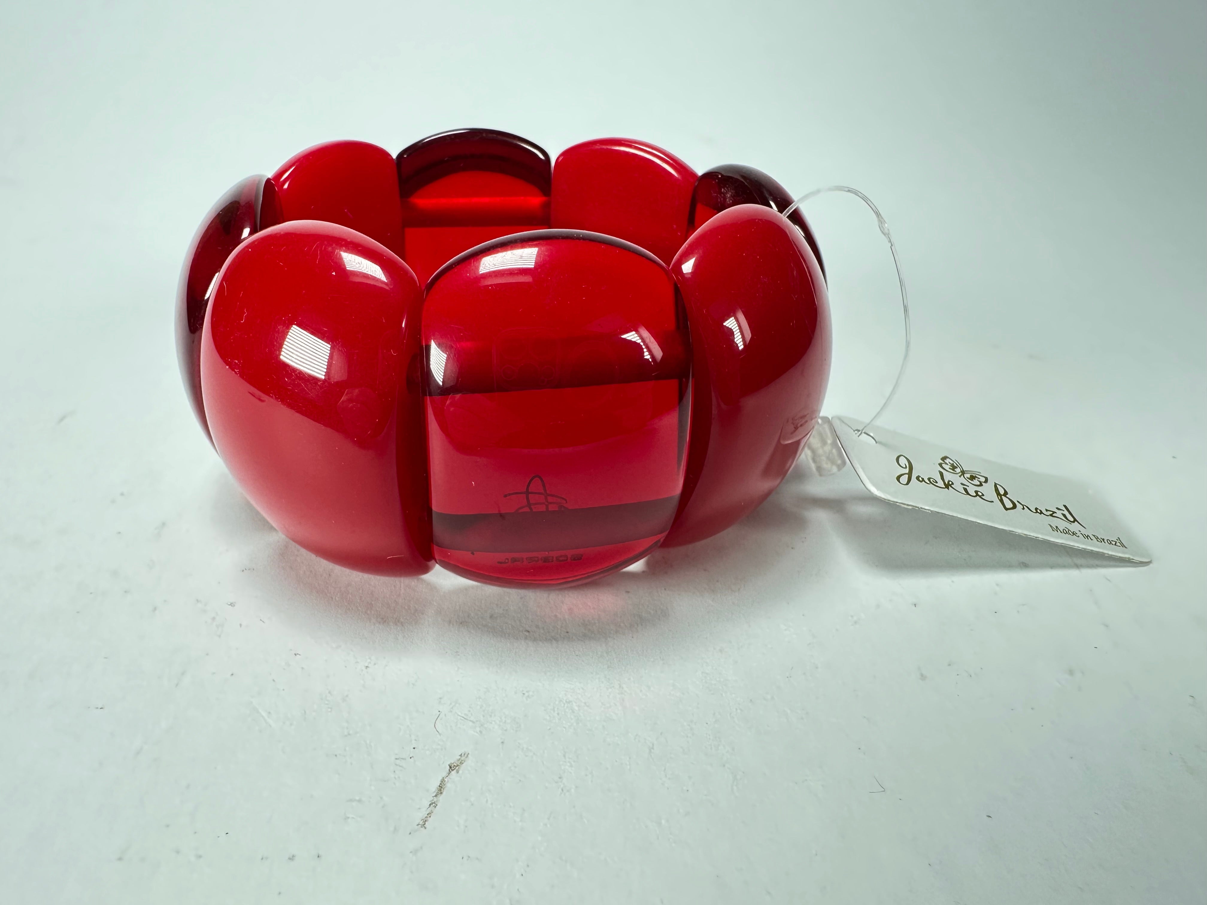 Jackie Brazil "Maria" Red Mix Elasticated Bracelet ( B0217 )