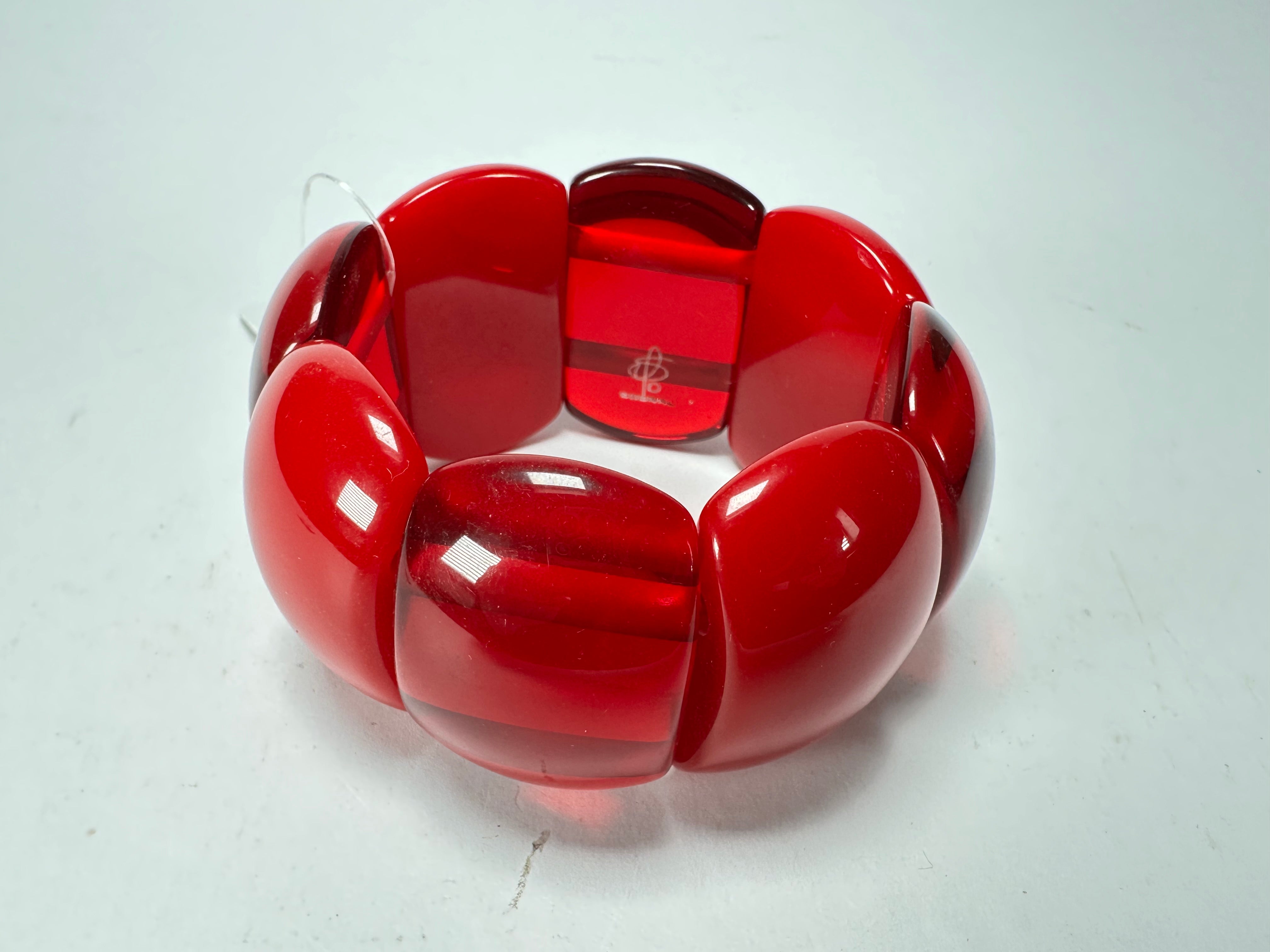 Jackie Brazil "Maria" Red Mix Elasticated Bracelet ( B0217 )