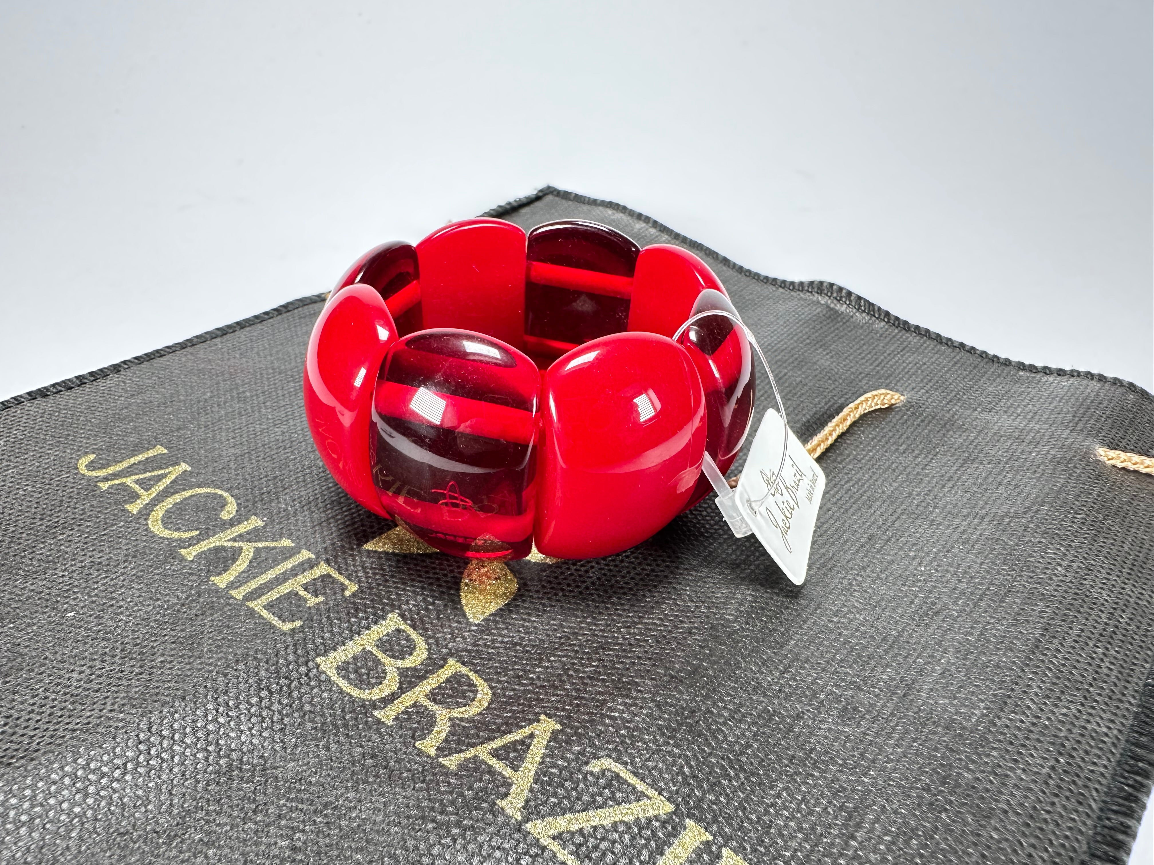 Jackie Brazil "Maria" Red Mix Elasticated Bracelet ( B0217 )