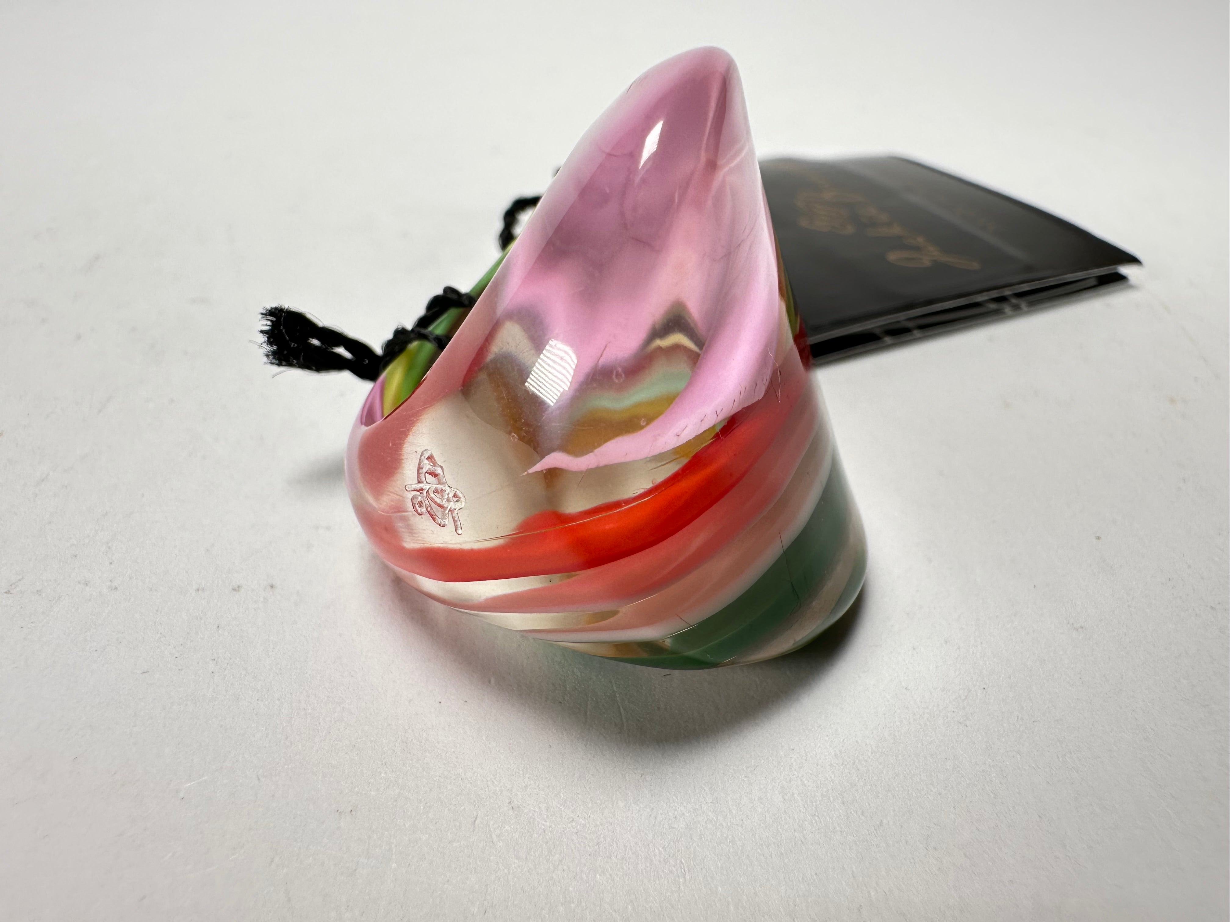 Jackie Brazil "Colours & Effects" Swirls Large Concave Resin Ring ( R3446 ) Size UK O / USA 7