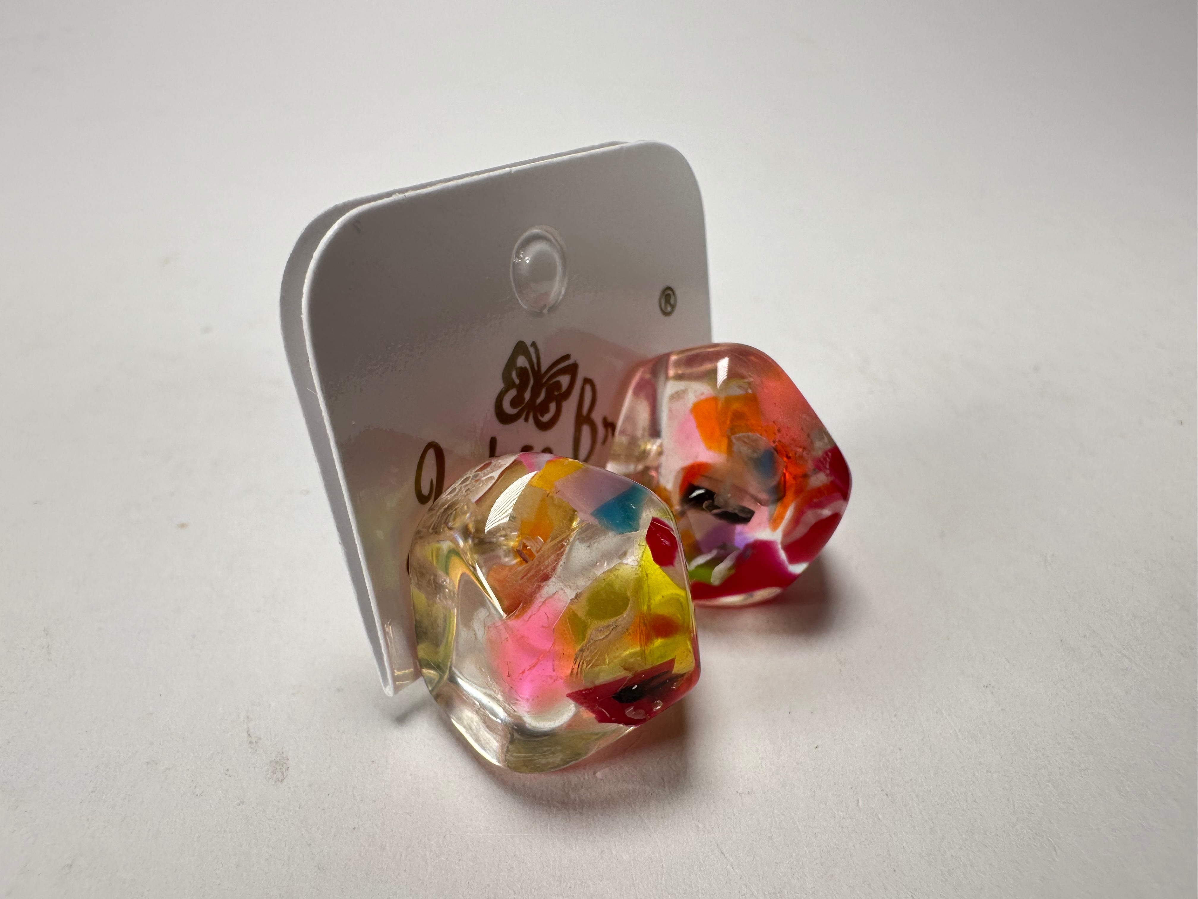 Jackie Brazil "Camille" Cascade Abstract Resin Earrings ( E1053 )