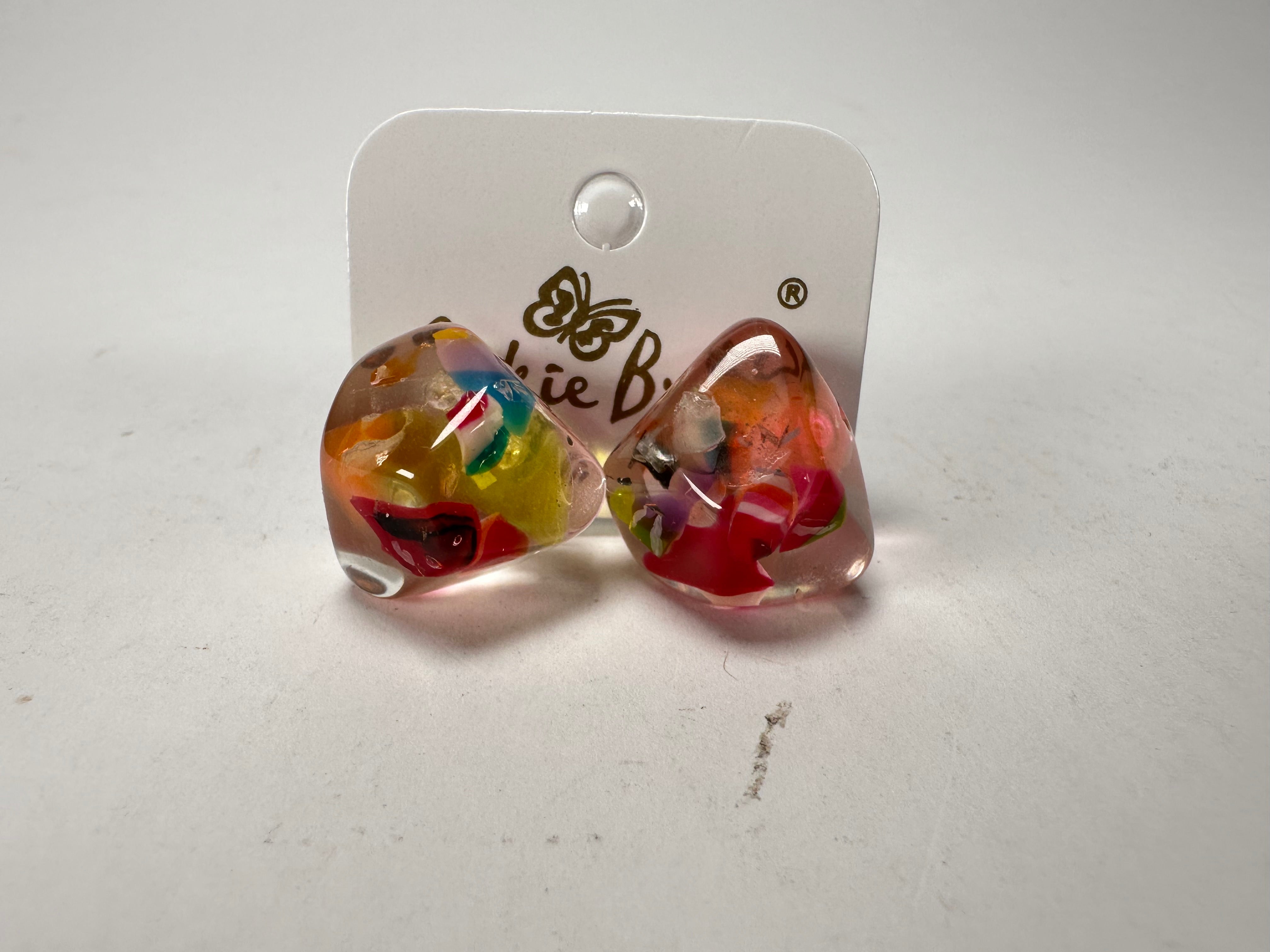 Jackie Brazil "Camille" Cascade Abstract Resin Earrings ( E1053 )