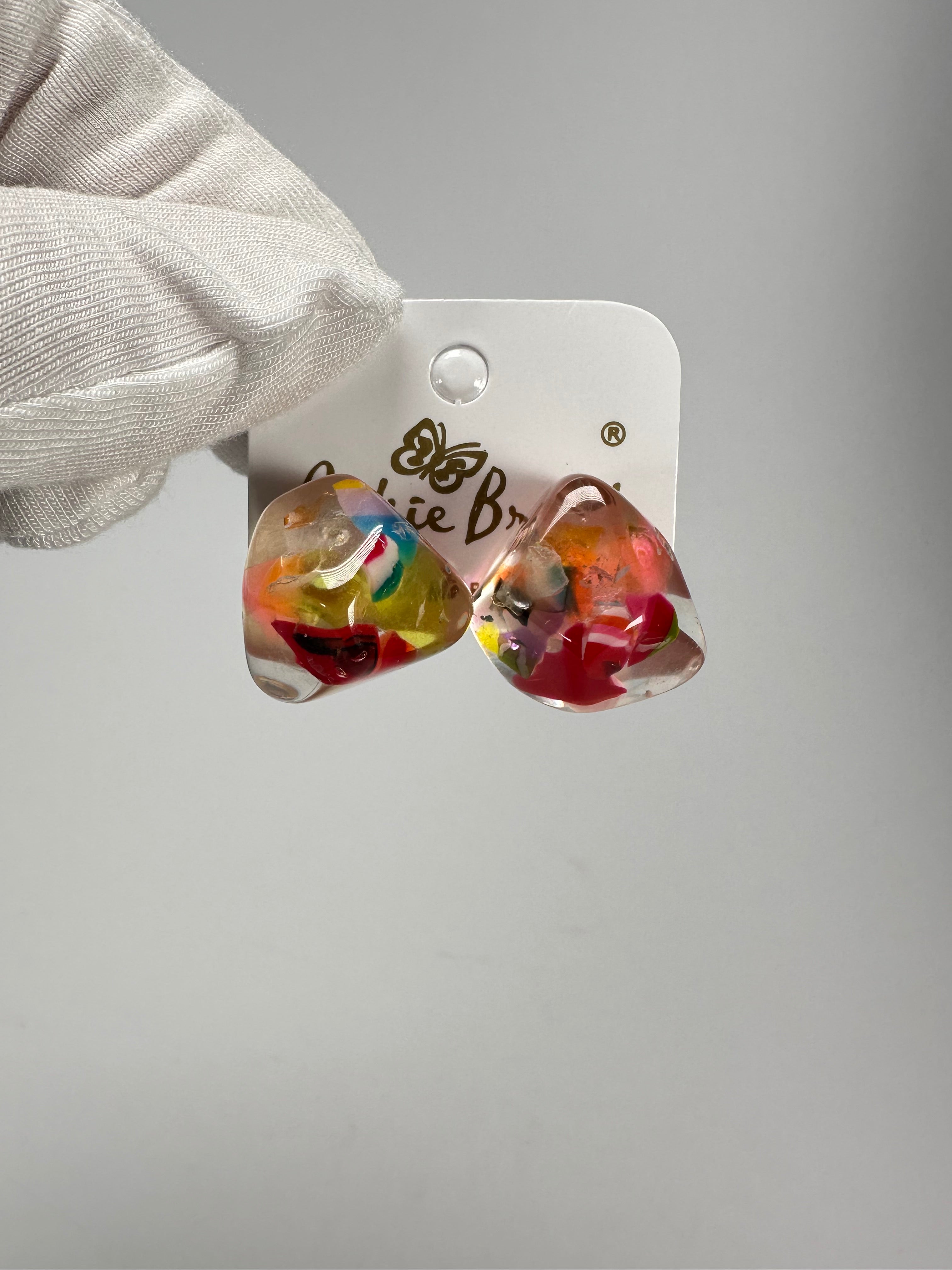 Jackie Brazil "Camille" Cascade Abstract Resin Earrings ( E1053 )