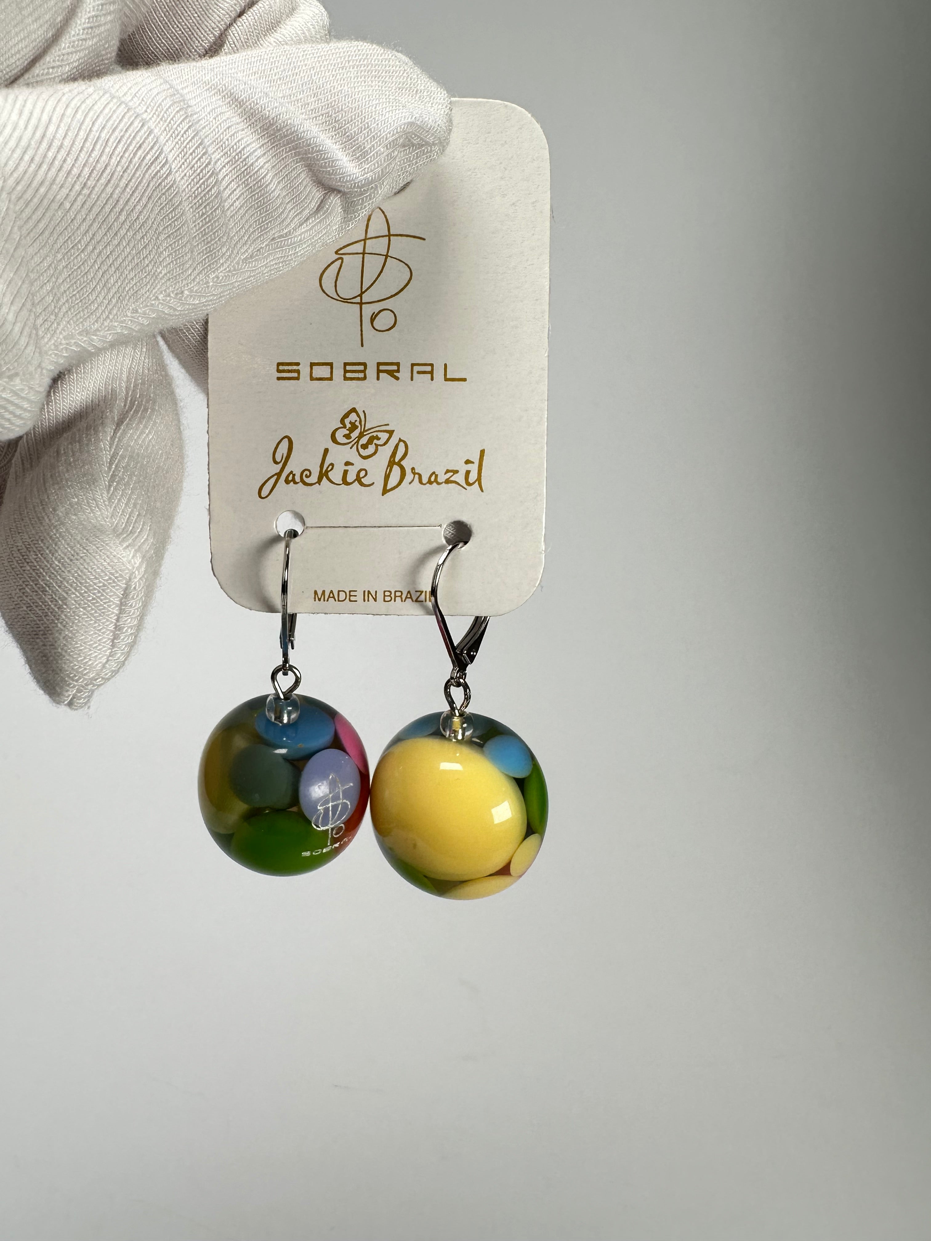 Jackie Brazil "Spots" Spotted Balls Resin Earrings ( E1468 )